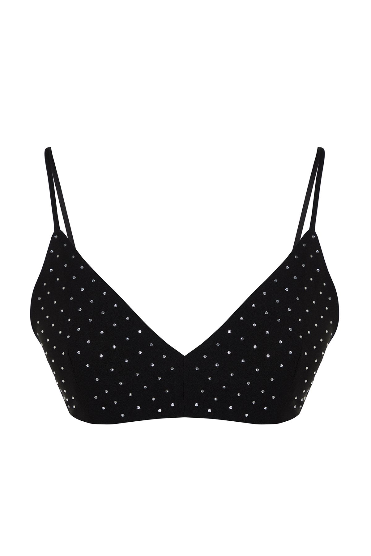 Trendyol Collection-Черно изрязано бюстие с лъскав камък - TPRSS24BS00002 1