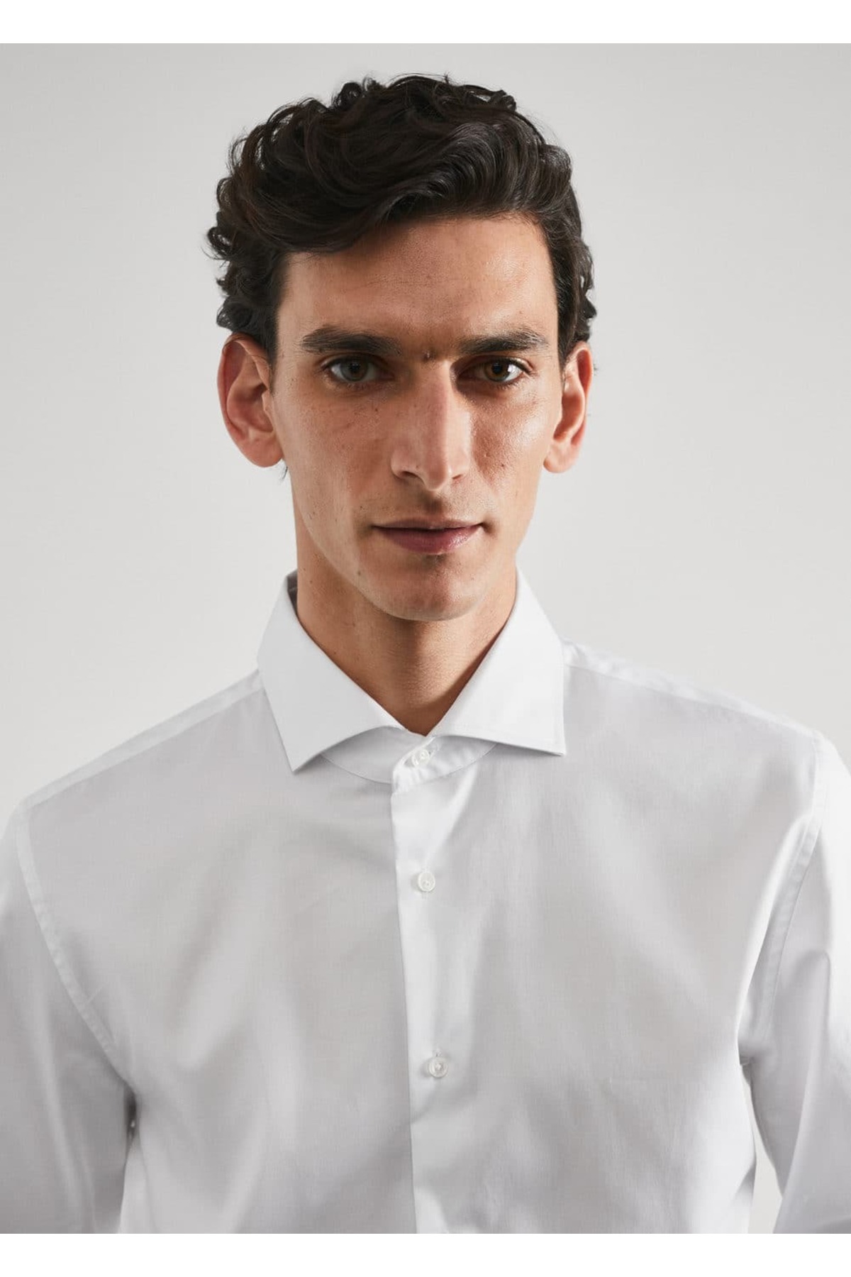 پیراهن مردانه آبی منگوMANGO Man | 57020653 اورجینال - تصویر 8