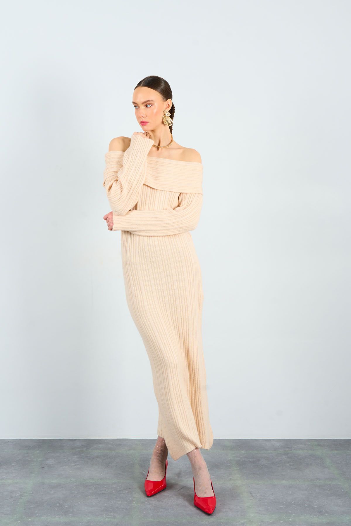 LOOSH Rochie Lungă De Damă Vanilla Cu Umeri Femeie - Standard