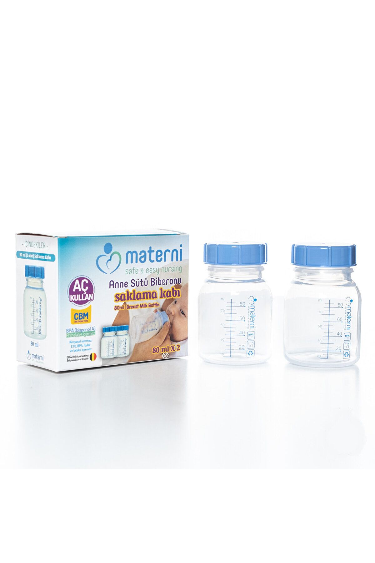 Materni Anne Sütü Saklama Kabı 80 ml 2li