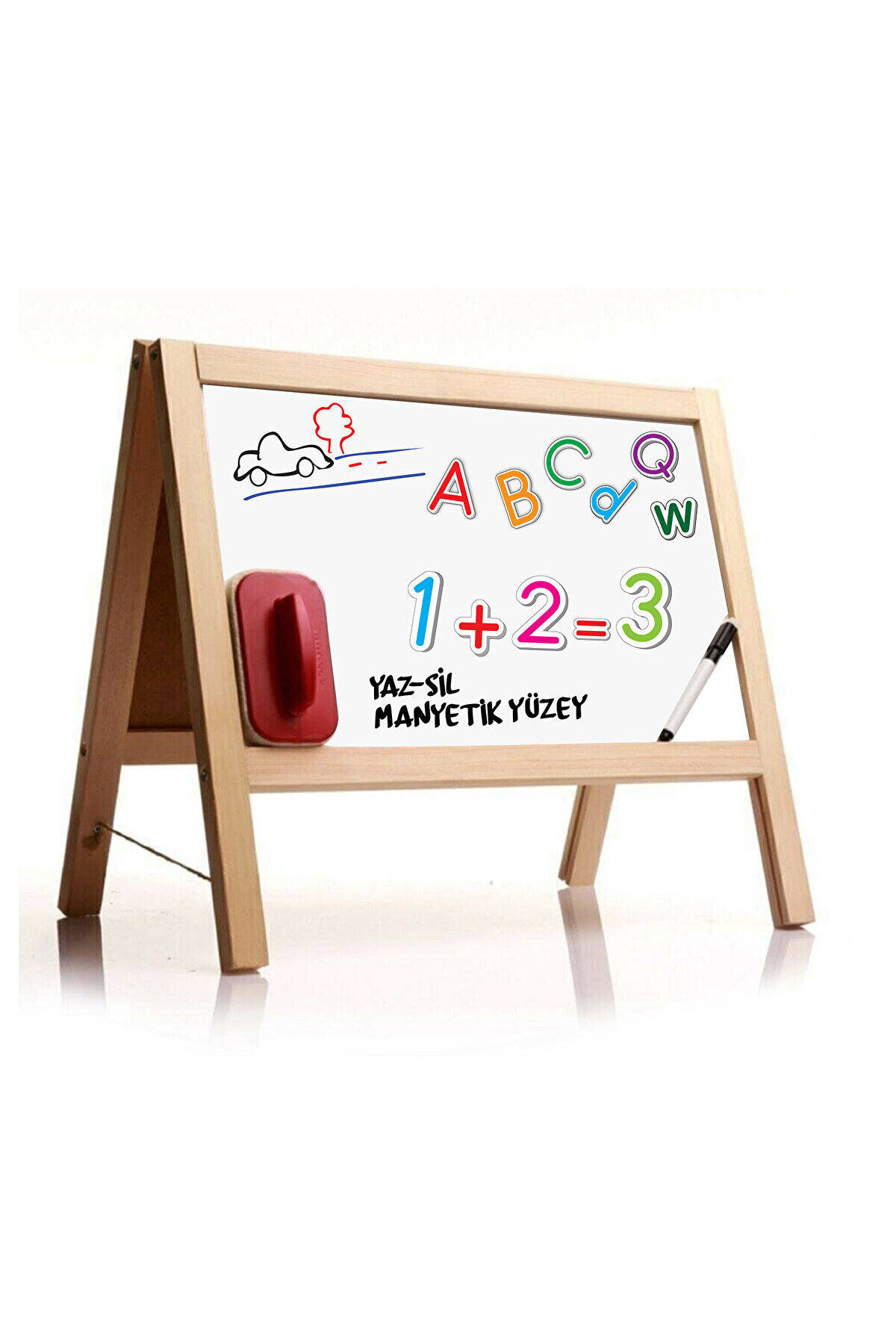 Diytoy Manyetik Çift Taraflı Masaüstü Ahşap Yazı Tahtası