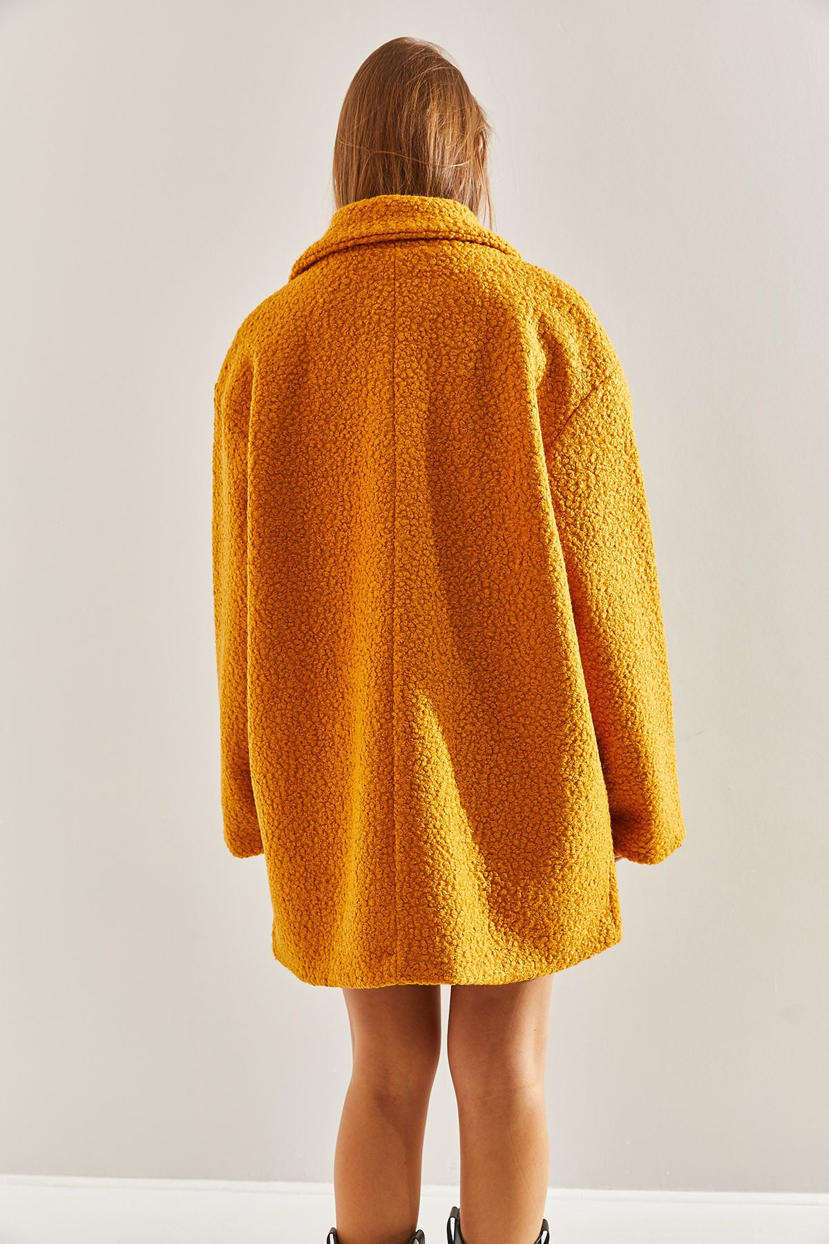 Bianco Lucci Women s Beaded Fabric Coat Trendyol