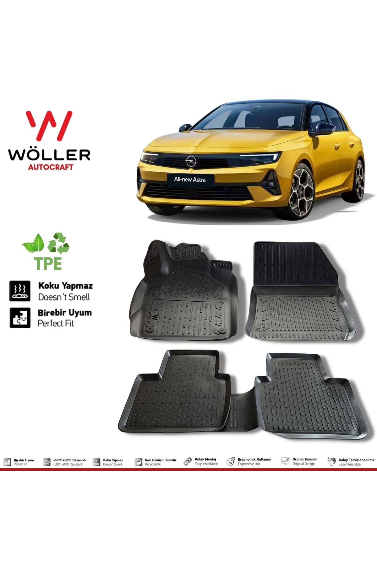 Коврик Wöller Opel Astra L 2022 г.в. 3D коврик для бассейна wöller3dpaspas200