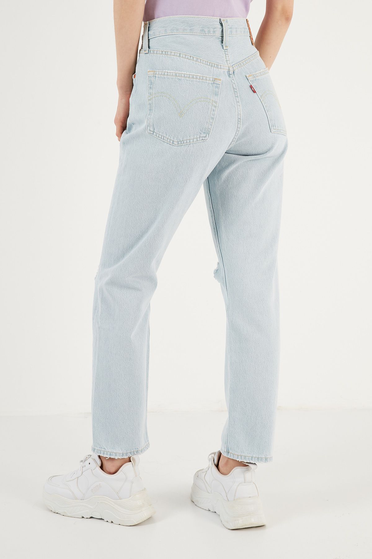 Levi s 501 Cotton Ripped Detailed Regular Fit Cropped Jeans JEANS A7739 Trendyol