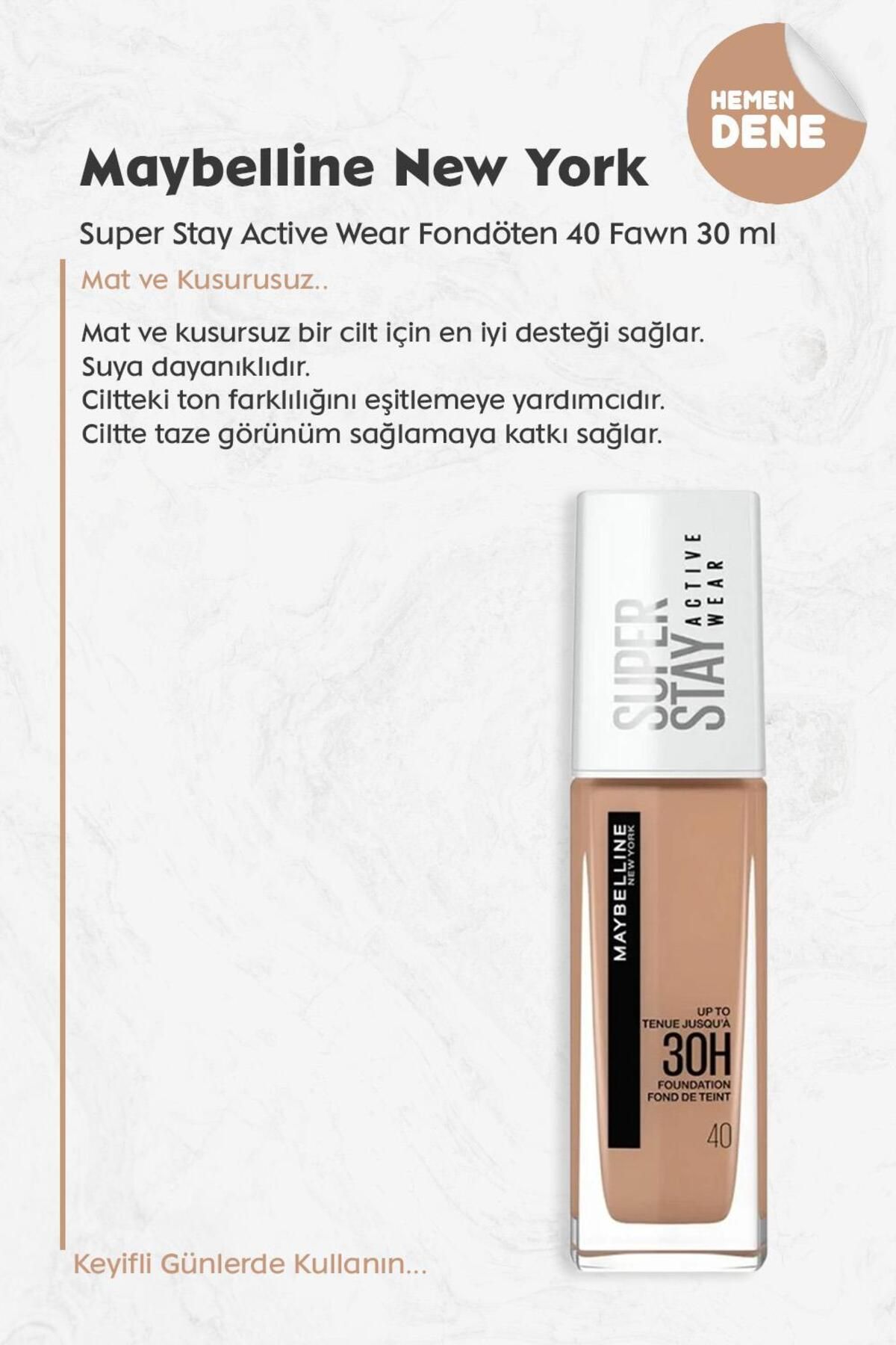 Super Stay Active Wear Foundation 40 Fawn Maybelline New York