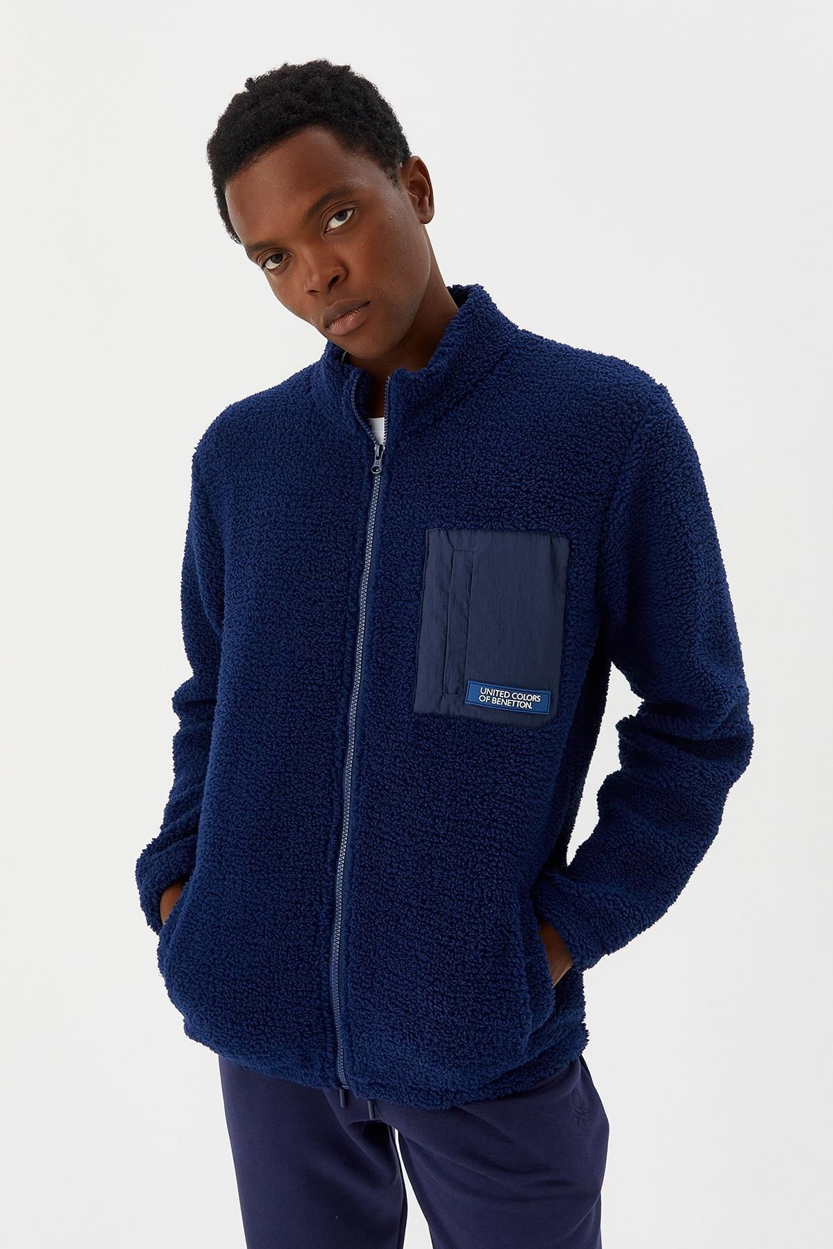 United Colors of Benetton Cardigan Dark blue Regular fit