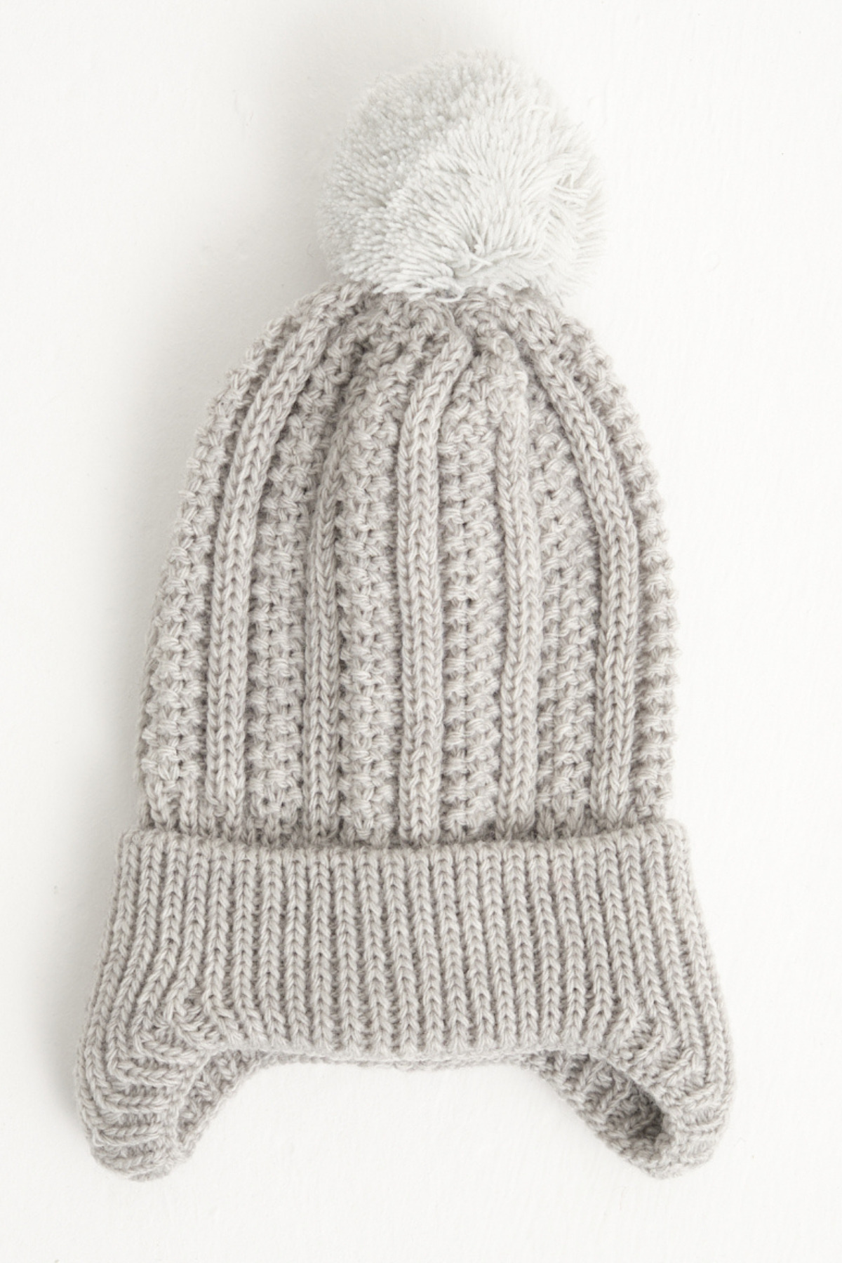 Pompom Knitwear Baby Hat, Knitwear Baby Beanie,Single Pompom (0-18 Months)