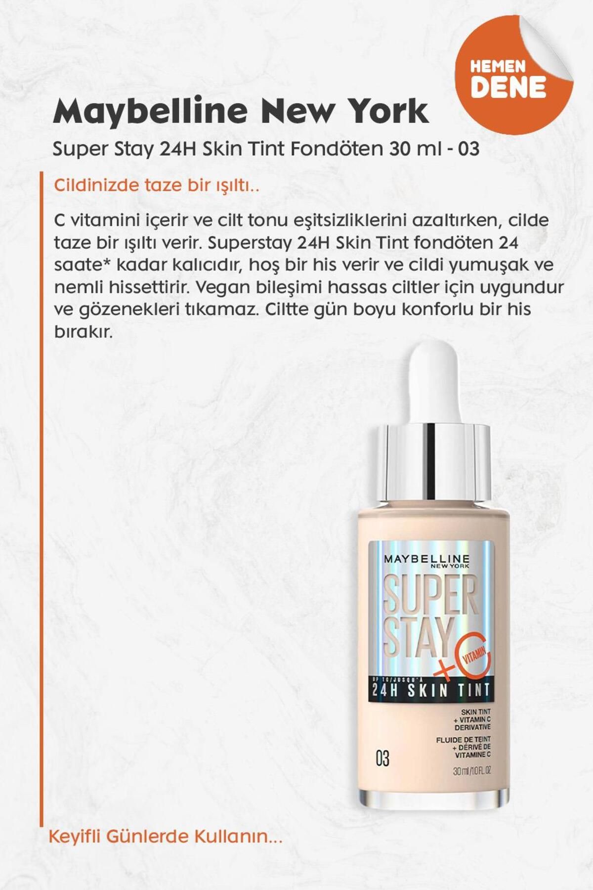 کرم پودر Maybelline Super Stay 24H Skin Tint 03 Maybelline New York