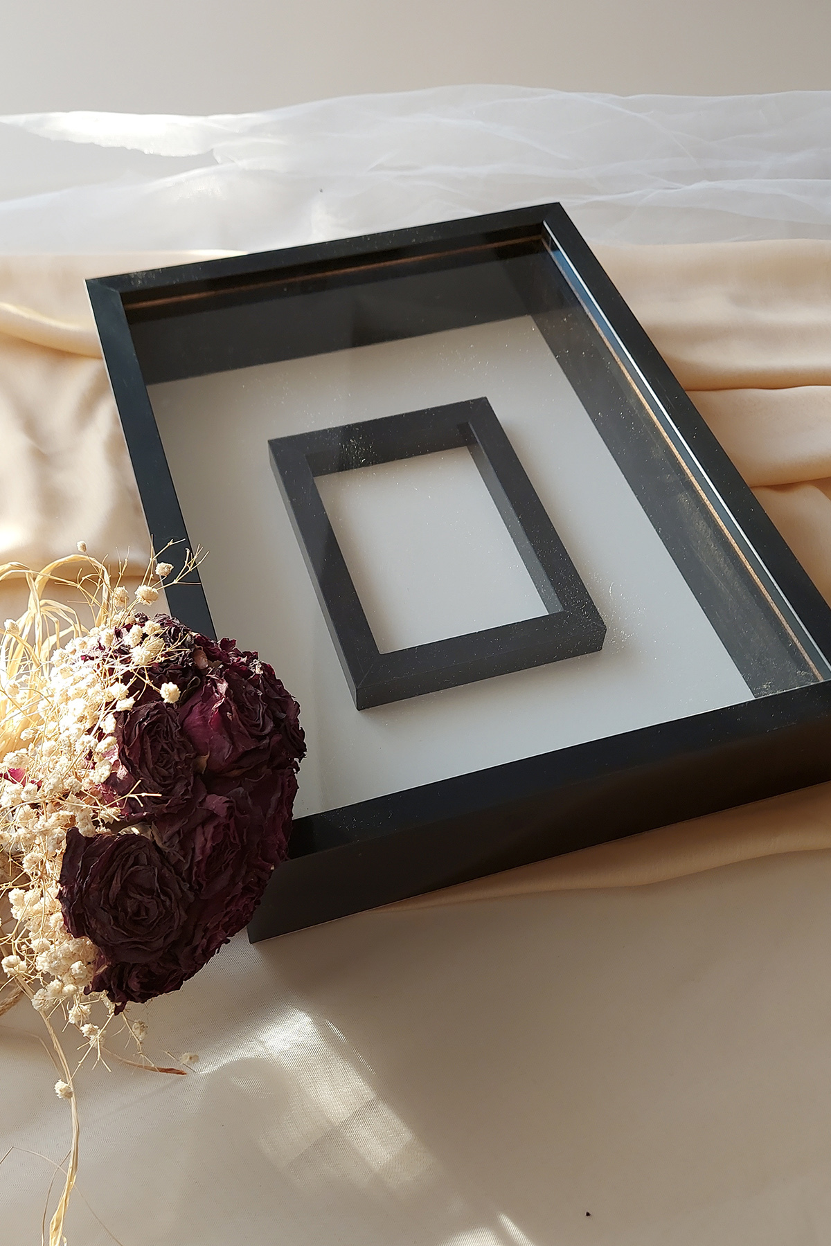 30x40 Cm Photo Section Rose Storage Moment Frame-6 Cm Memorial Frame Rose Box