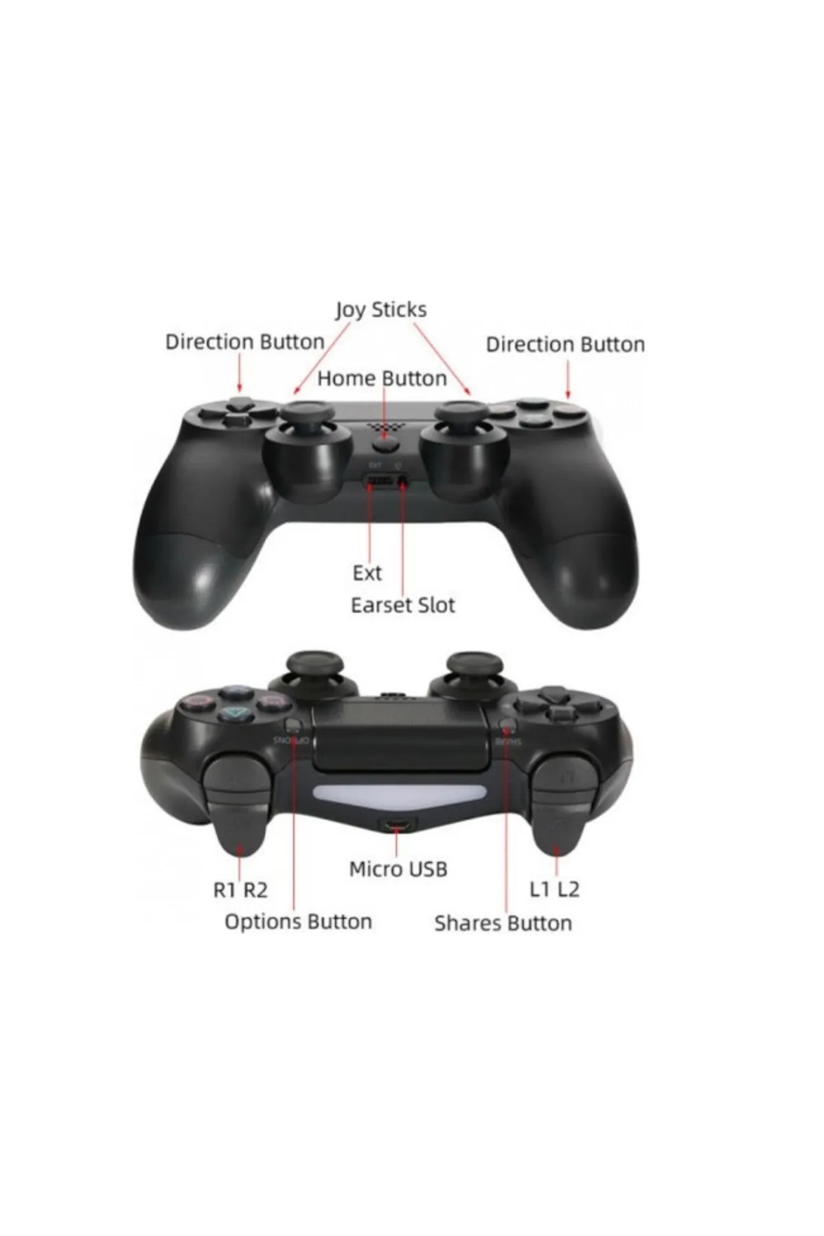 PS4 Oyun Kolu Joystick Kablosuz Wireless 3