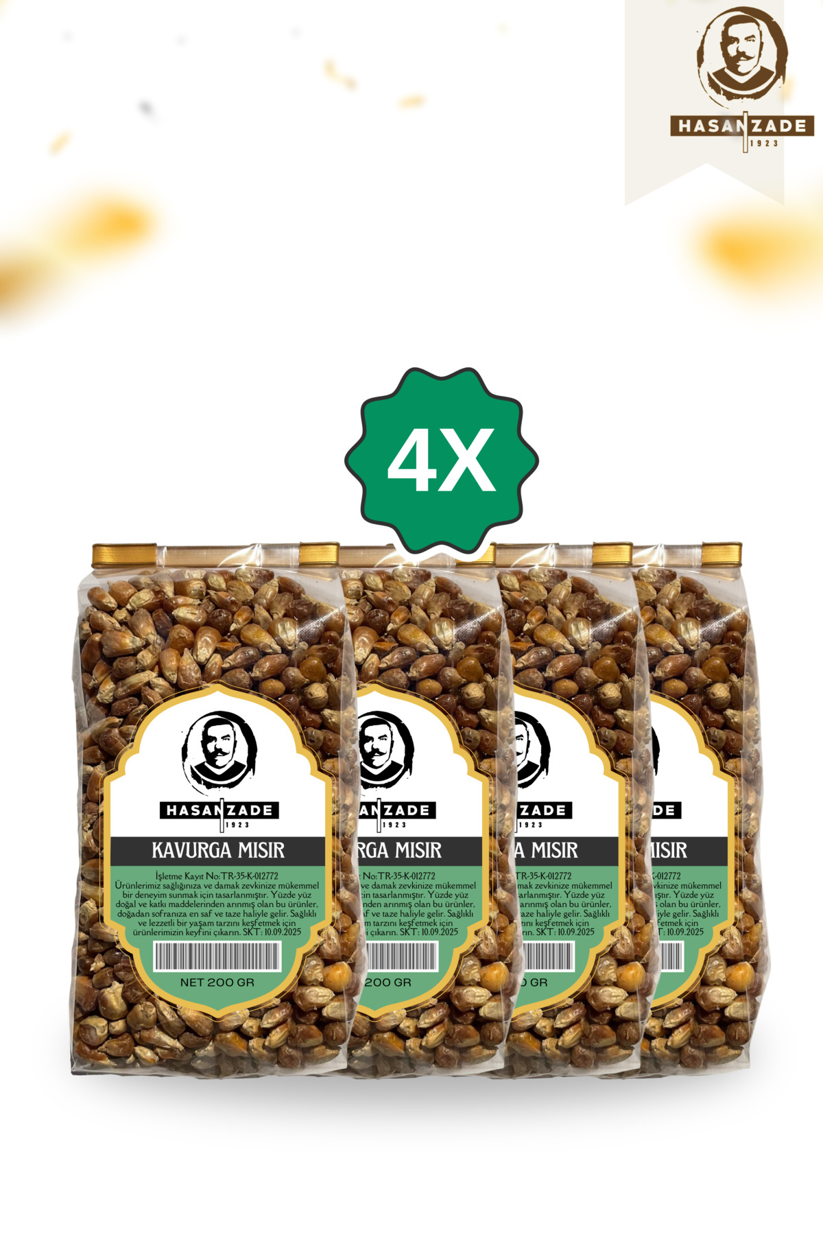 Hasanzade Paket Kavurga Mısır 4 X 200 gr Avantajlı Fırsat Paketi