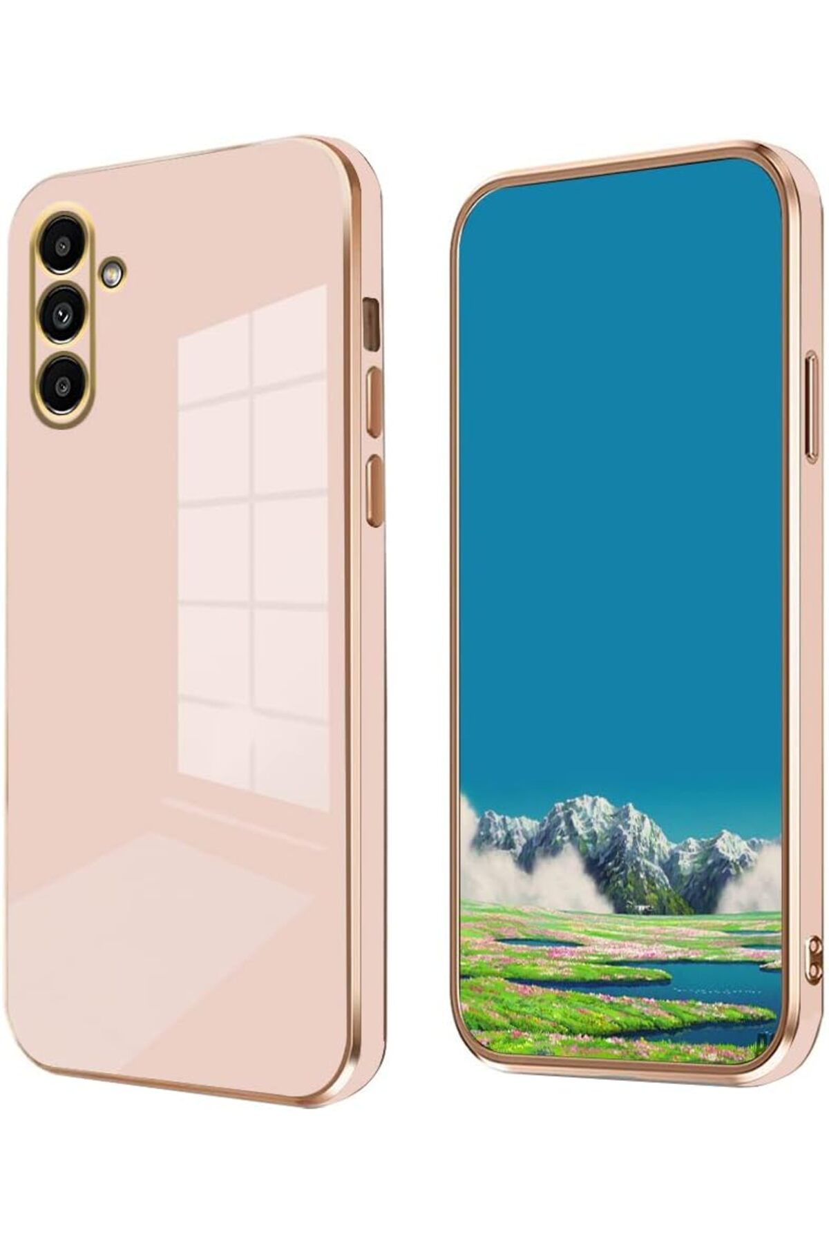 Samsung Galaxy A14 Compatible Case Gold Detailed Vivid Color Silicone