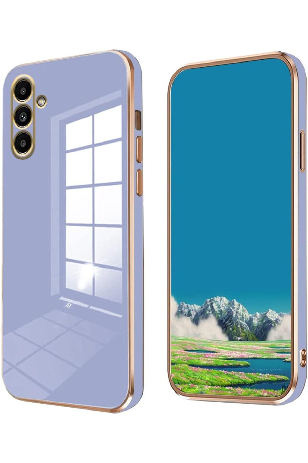 Samsung Galaxy A14 Compatible Case Gold Detailed Vivid Color Silicone