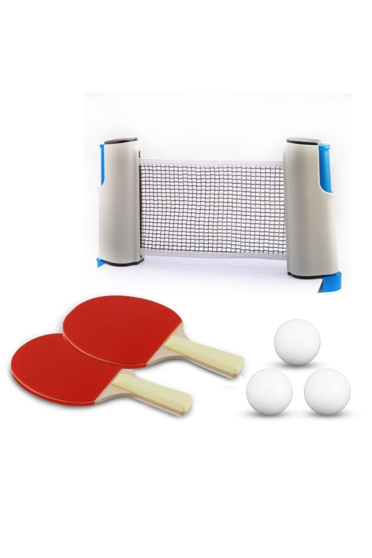 SLİPT CKSpor Ayarlanabilir Masa Tenisi Seti File Ve 2 Adet Raket + 3 Top Seti