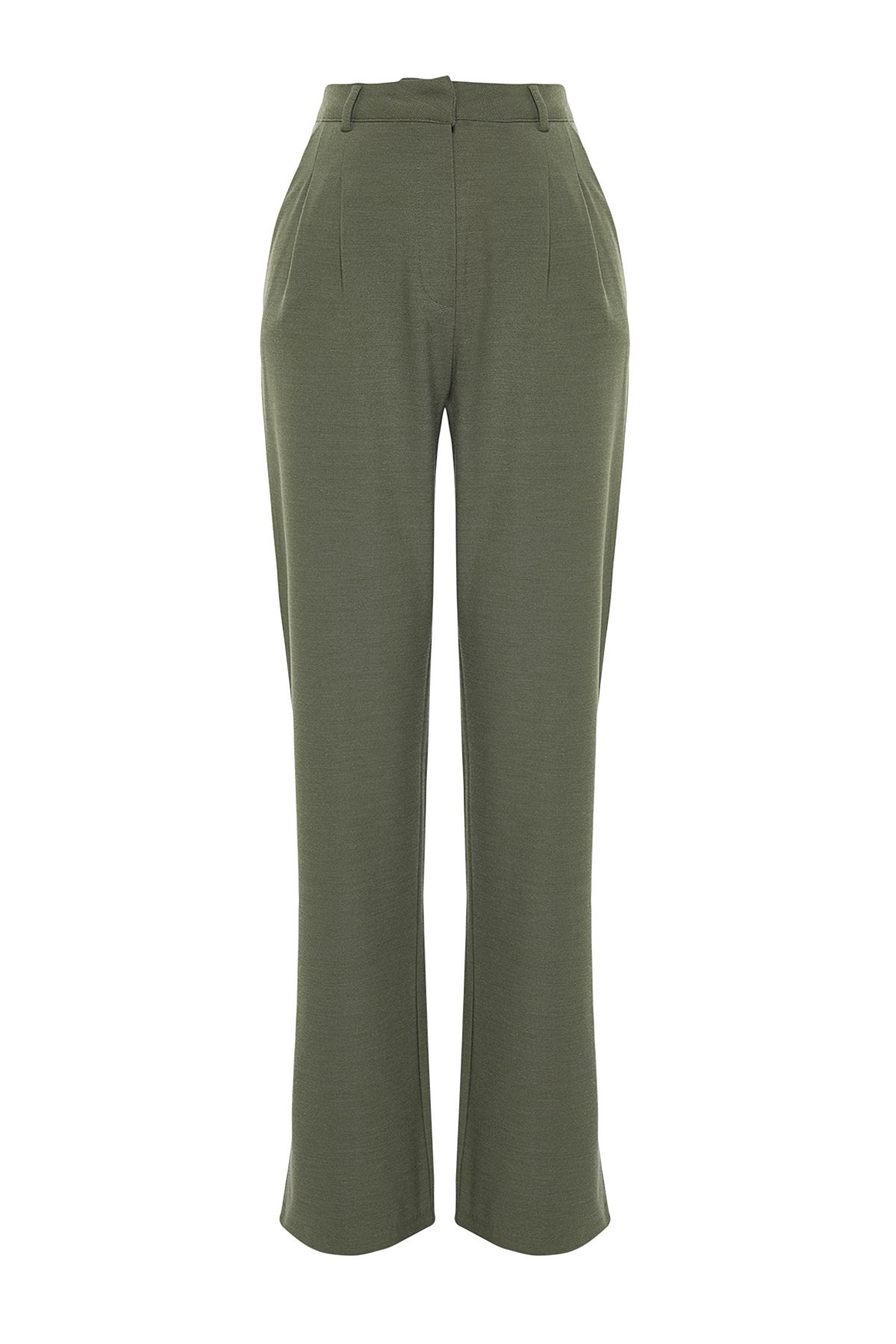 Trendyol Collection-Limited Edition Mint Straight/Straight Cut Plissee-Hose aus gewebtem Stoff TWOAW23PL00401 7