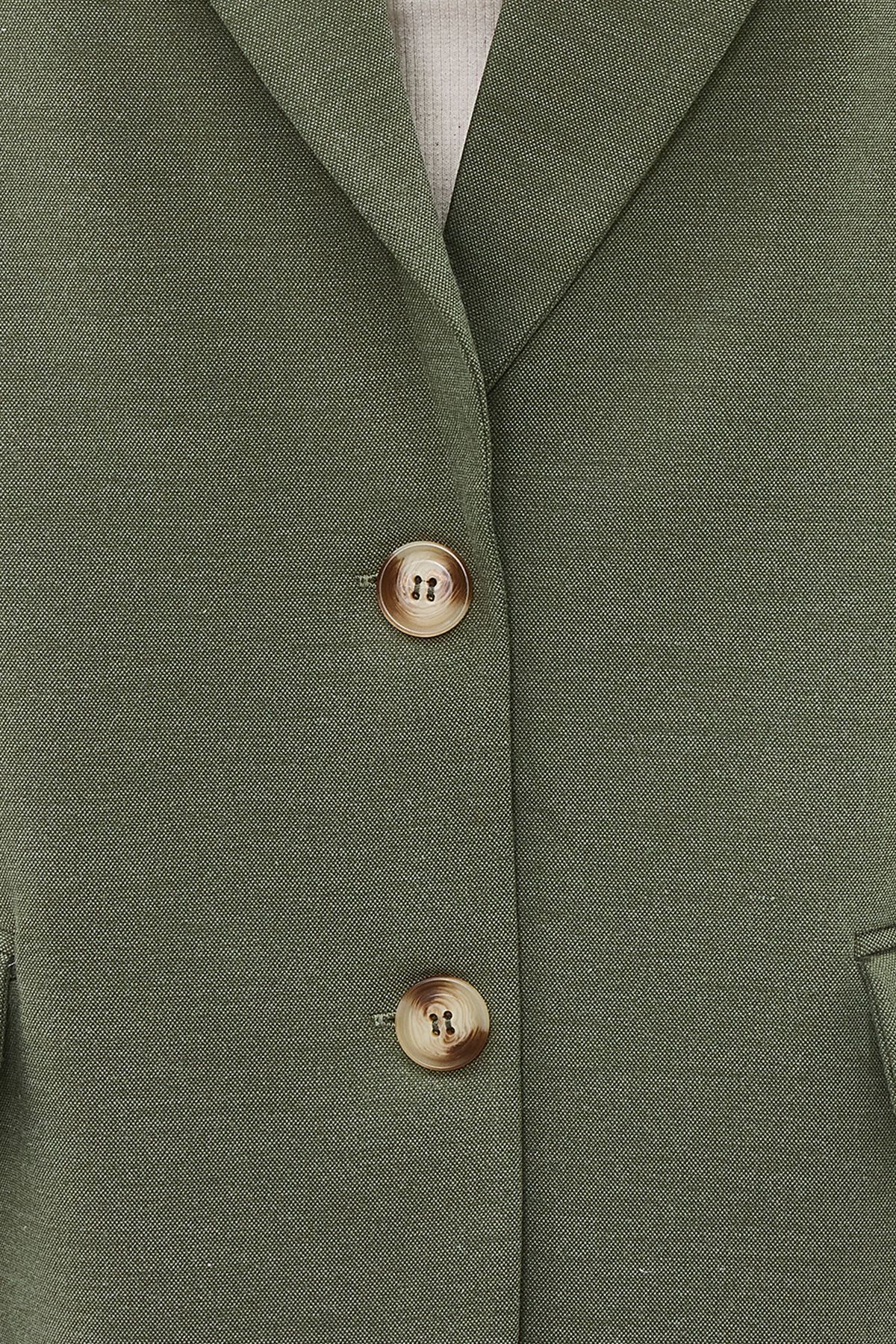 Trendyol Collection-Limitierte Auflage - Mintfarbene, gefütterte Blazerjacke im regulären Stil TWOAW23BC00132 4