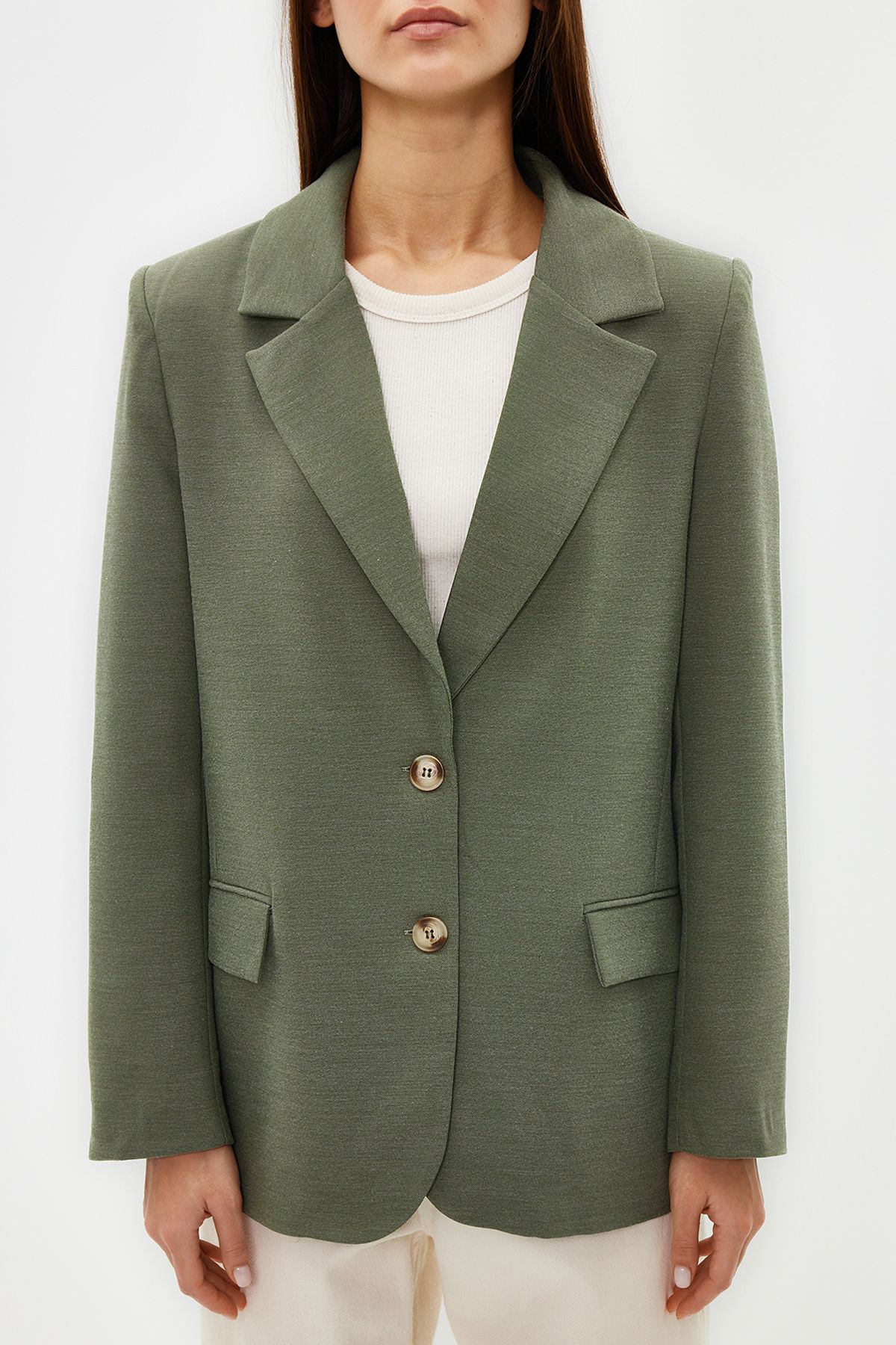 Trendyol Collection-Limitierte Auflage - Mintfarbene, gefütterte Blazerjacke im regulären Stil TWOAW23BC00132 5