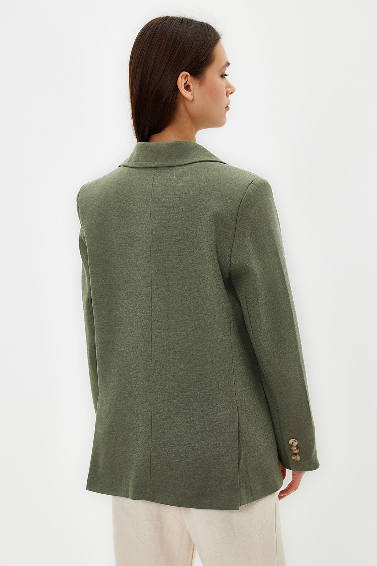 Trendyol Collection-Limitierte Auflage - Mintfarbene, gefütterte Blazerjacke im regulären Stil TWOAW23BC00132 6