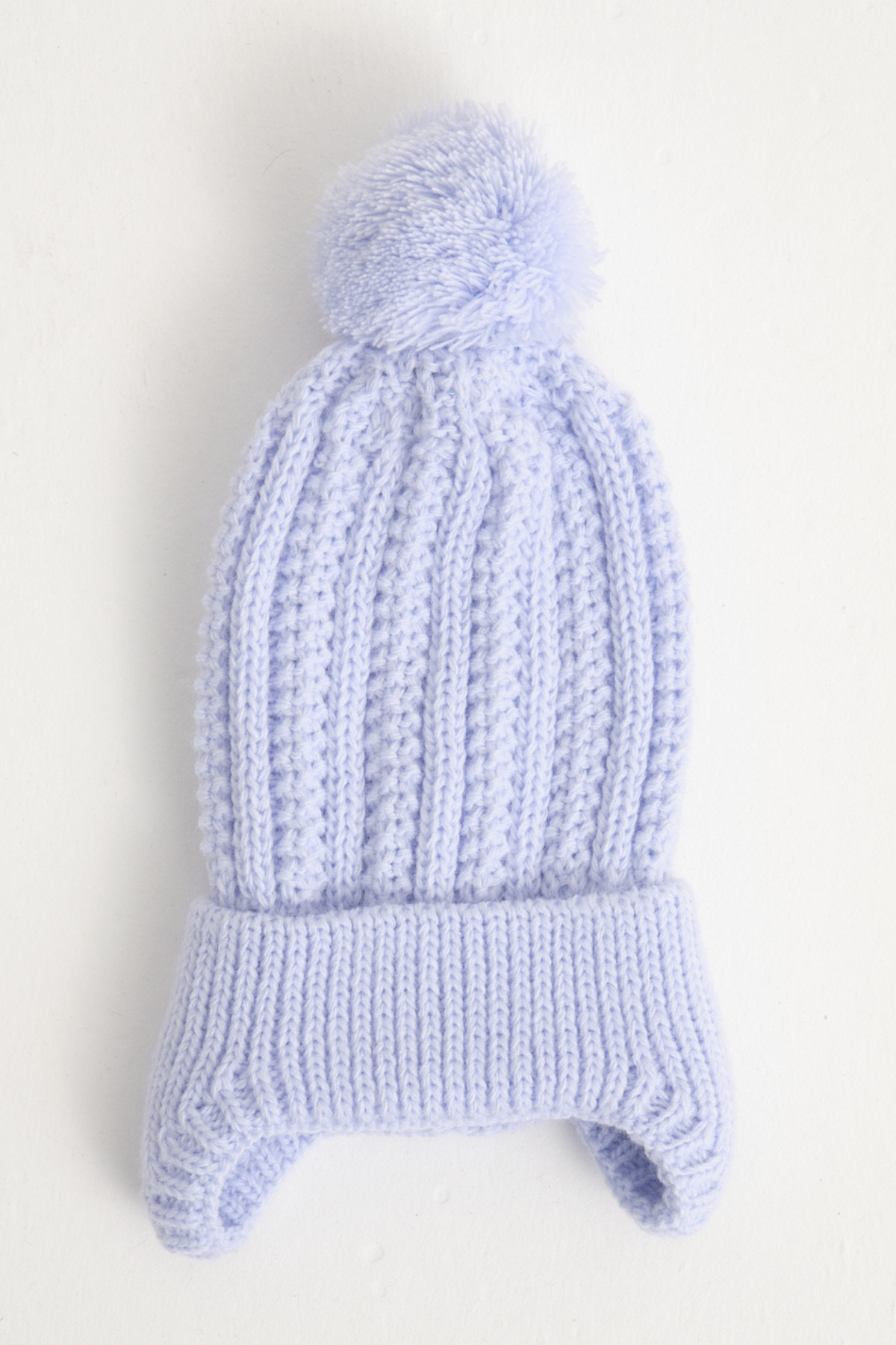 Pompom Knitwear Baby Hat, Knitwear Baby Beanie,Single Pompom (0-18 Months)
