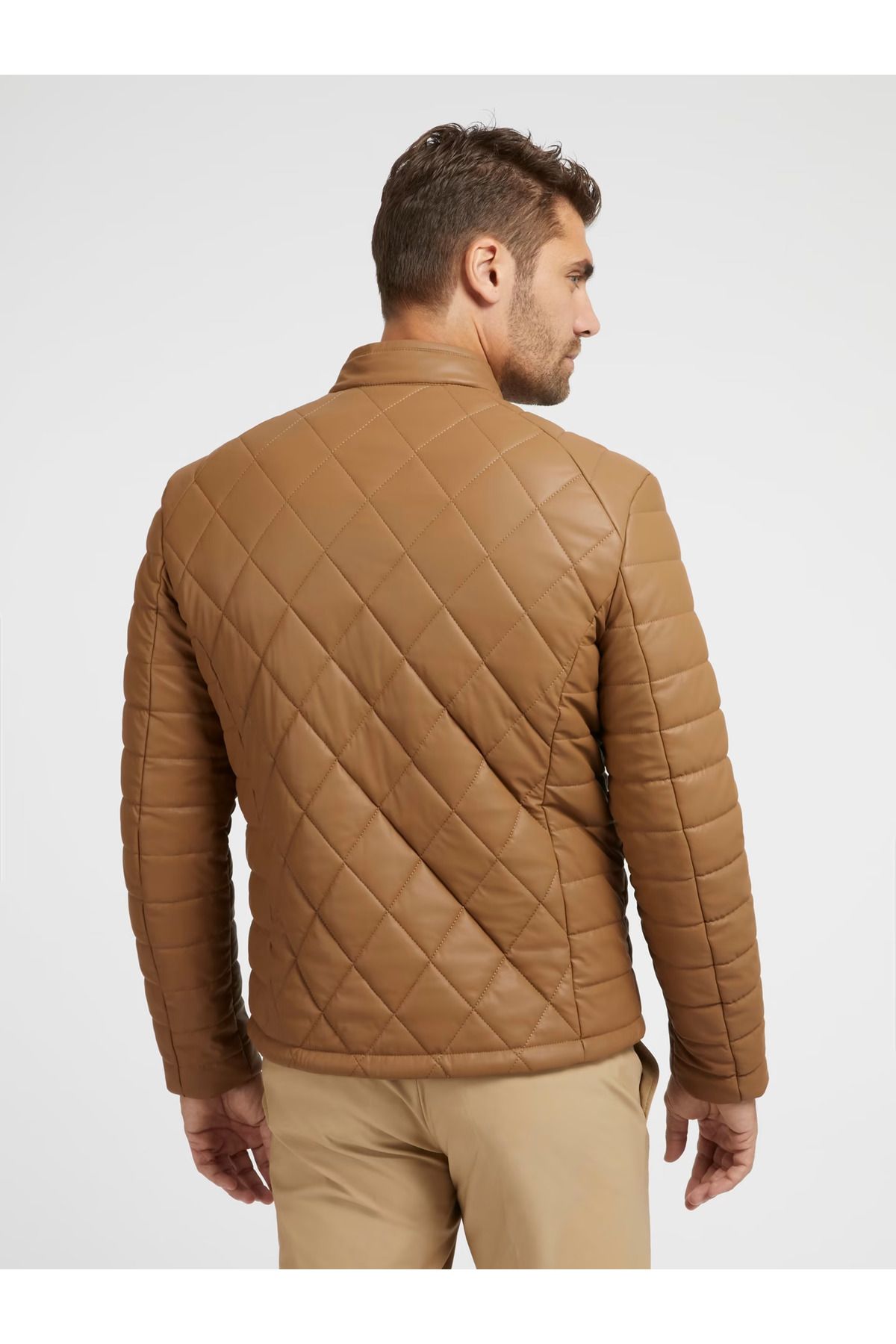 Guess Quilted Coat Brown