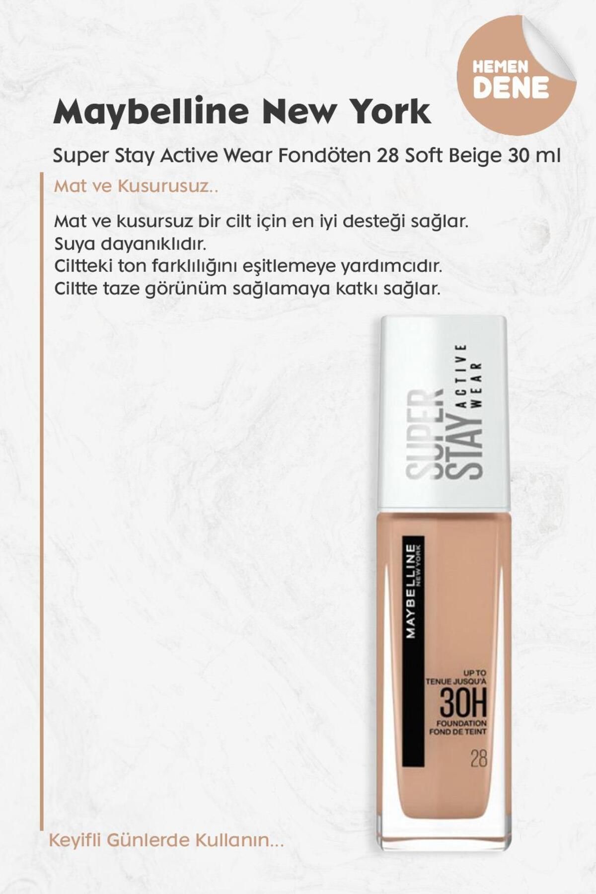 فونداسیون 28 بژ نرم Super Stay Active Wear Maybelline New York