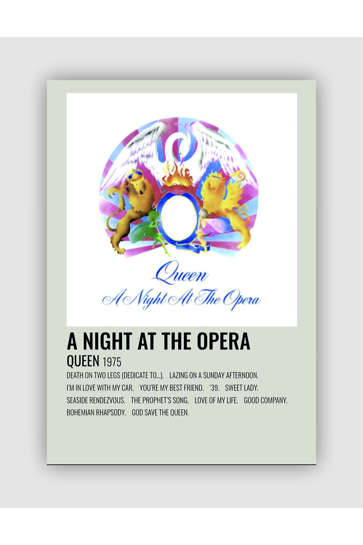 QUEEN A Night At The Opera K-pop Wall Poster - Wall Decor - Thick Paper - Frameless