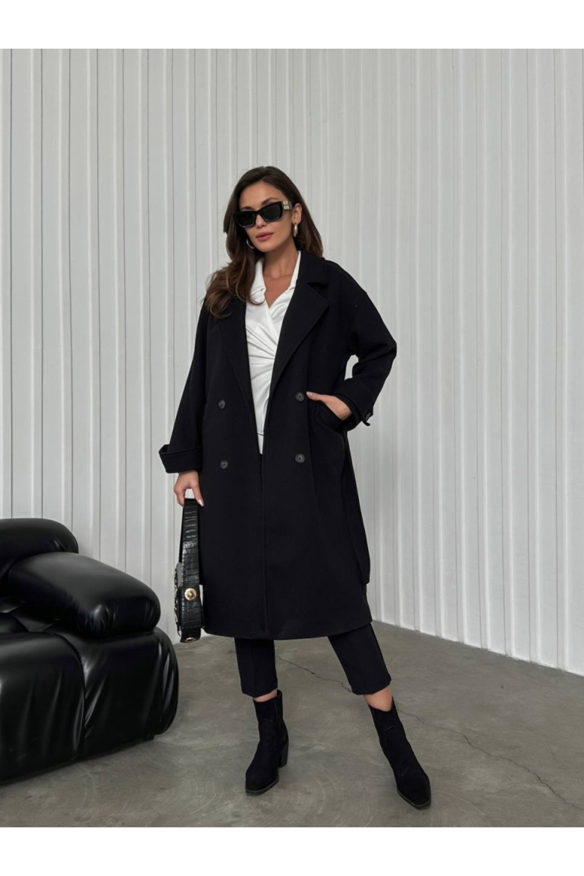 Black Belted Premium Coat