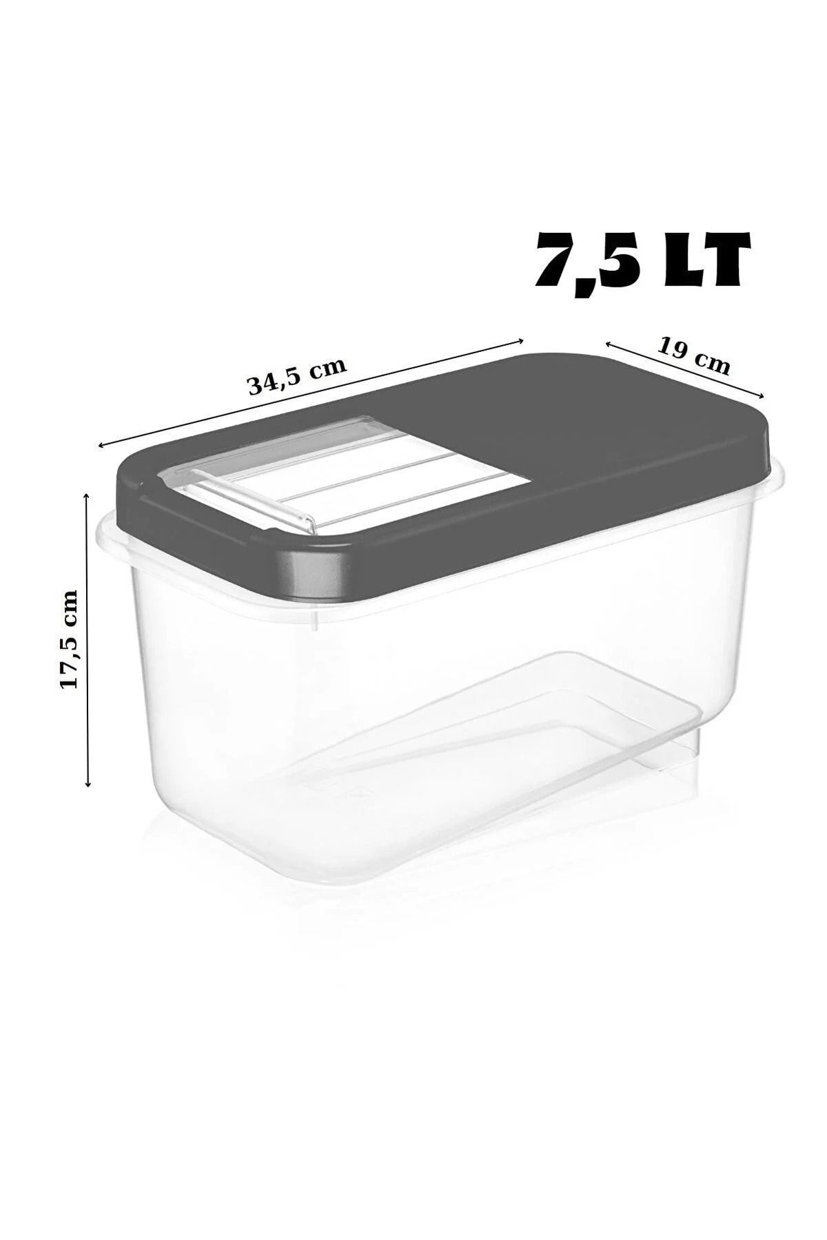 NY HOME-3 Pieces 7.5 Lt Multibox Storage Container with Easy Sliding Lid Anthracite 3