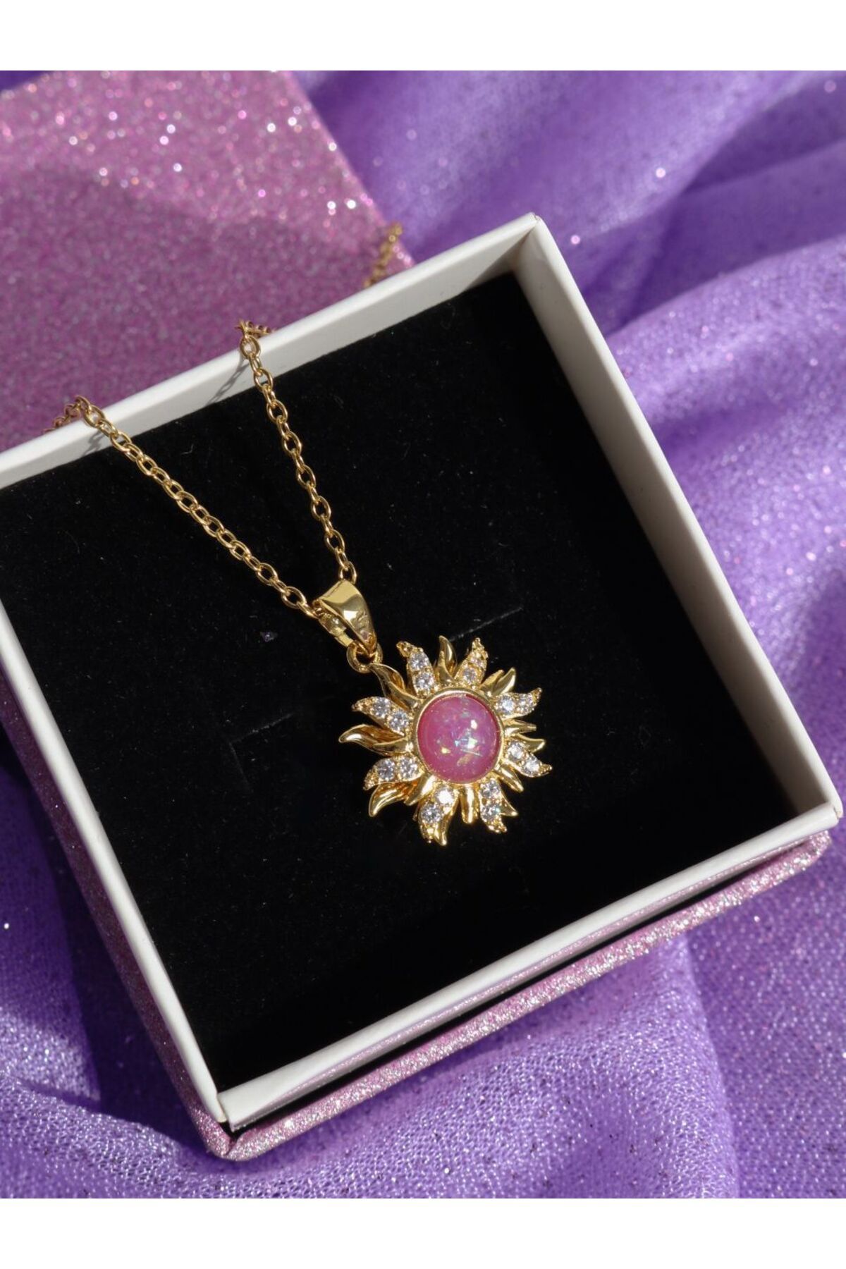 Tangled Princess Rapunzel Sun Necklace Layering Jewelry Gold, Stainless  Steel Disney Inspired Celestial Pink Purple Gemstones Park Cosplay - Etsy