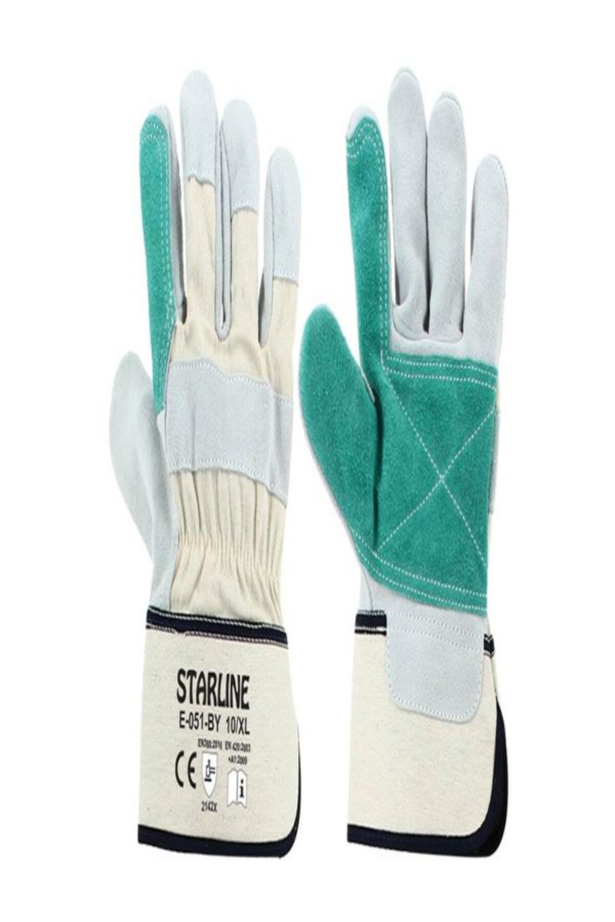 Starline E-051-by Takviyeli Deri Eldiven No:10 2 Çift