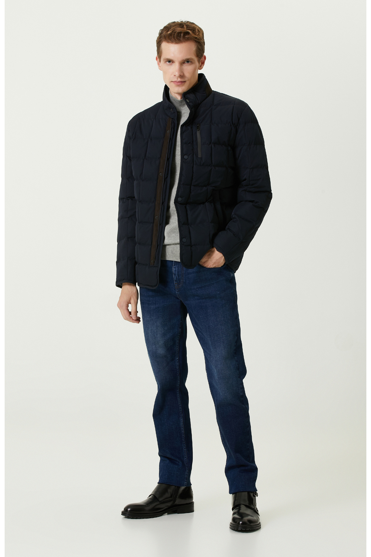 بافت و پلیور مردانه خاکستری Network | 1087809 اورجینال - تصویر 2