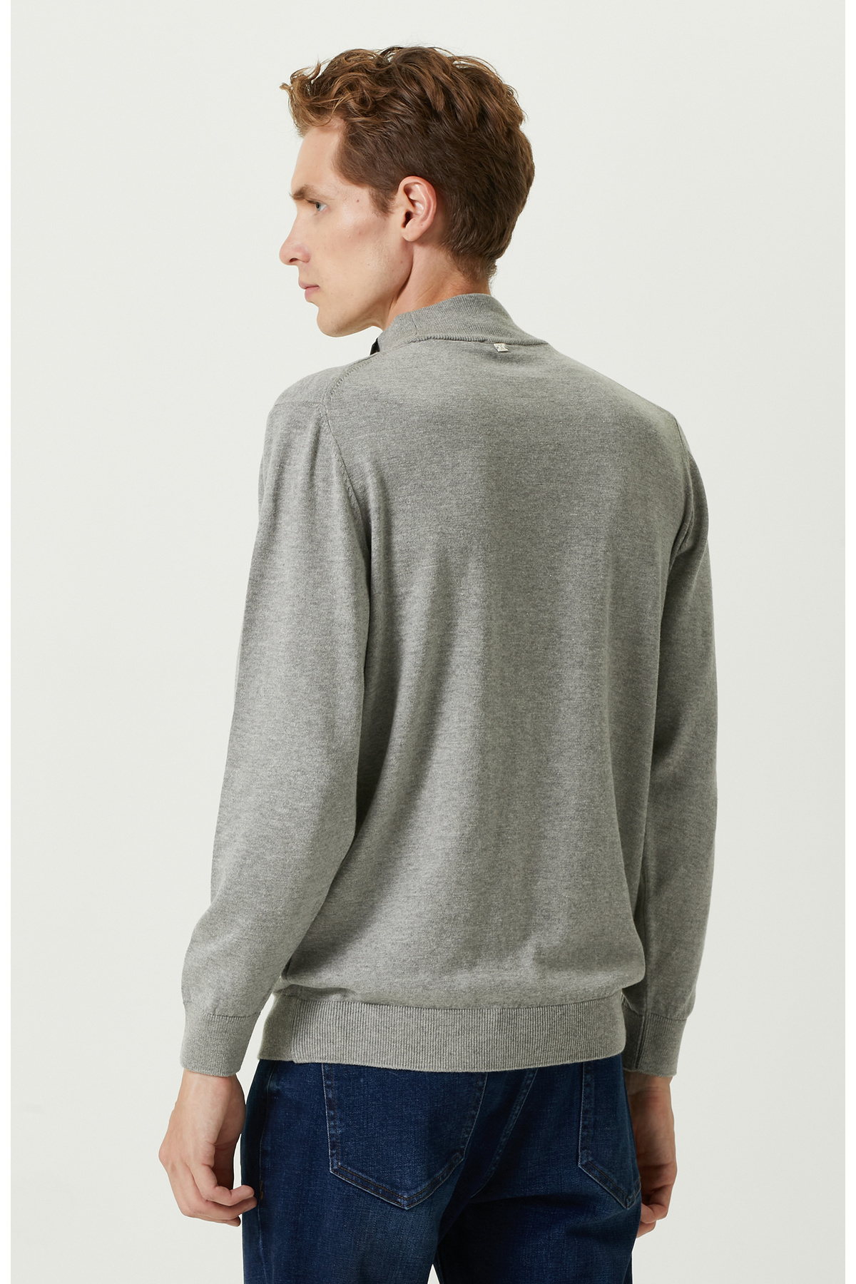 بافت و پلیور مردانه خاکستری Network | 1087809 اورجینال - تصویر 5