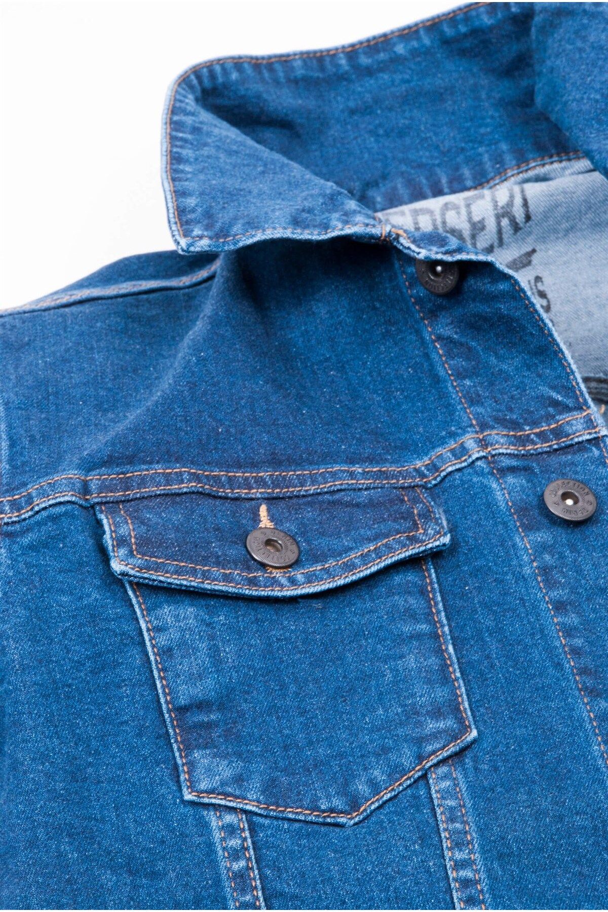 Dark navy blue denim jacket store