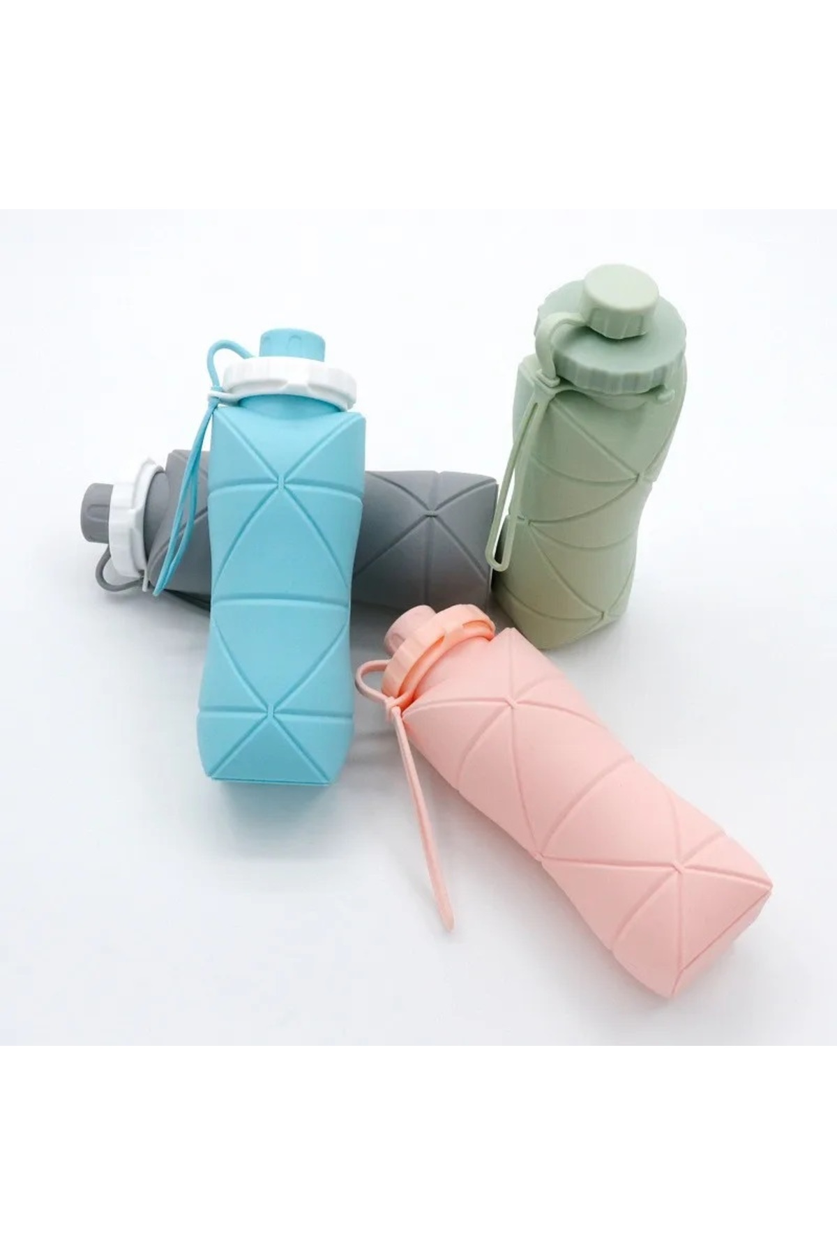 Janva Katlanır yer kaplamayan motivasyon suluk su şişesi matarası Kamp Öğrenci Anne Bebek Sporcu Bİsiklet fotoğrafı 2 (önizleme)