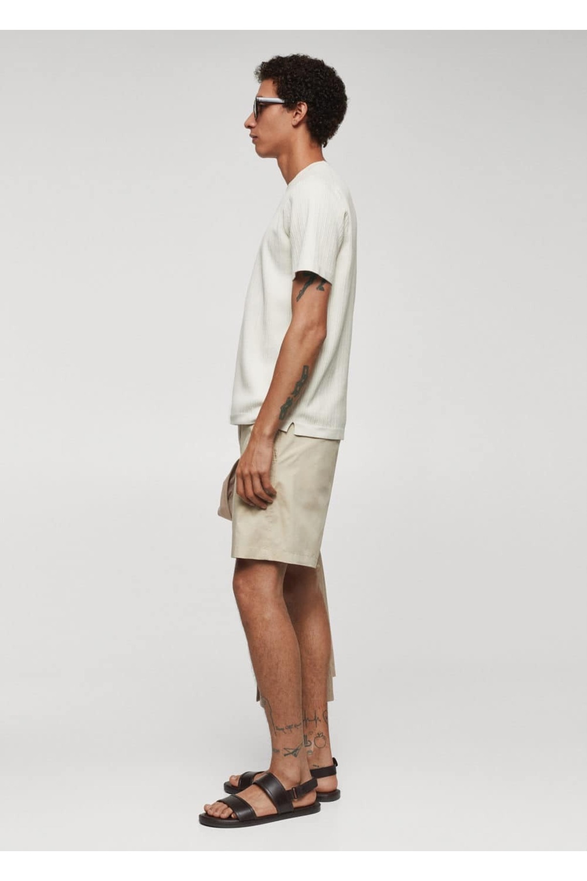 شلوار مردانه بژ منگوMANGO Man | 67090450 اورجینال - تصویر 7