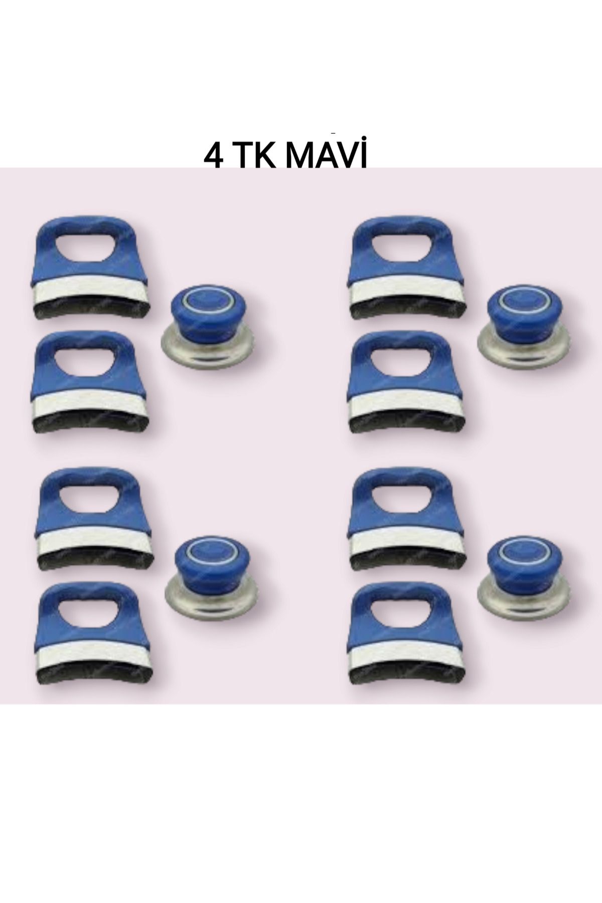 shopdrm UNİVERSAL Tüm Tencerelere Mavi Tencere-Tava Ve Sahan Kulpu Kulp Tepe Seti 4TK