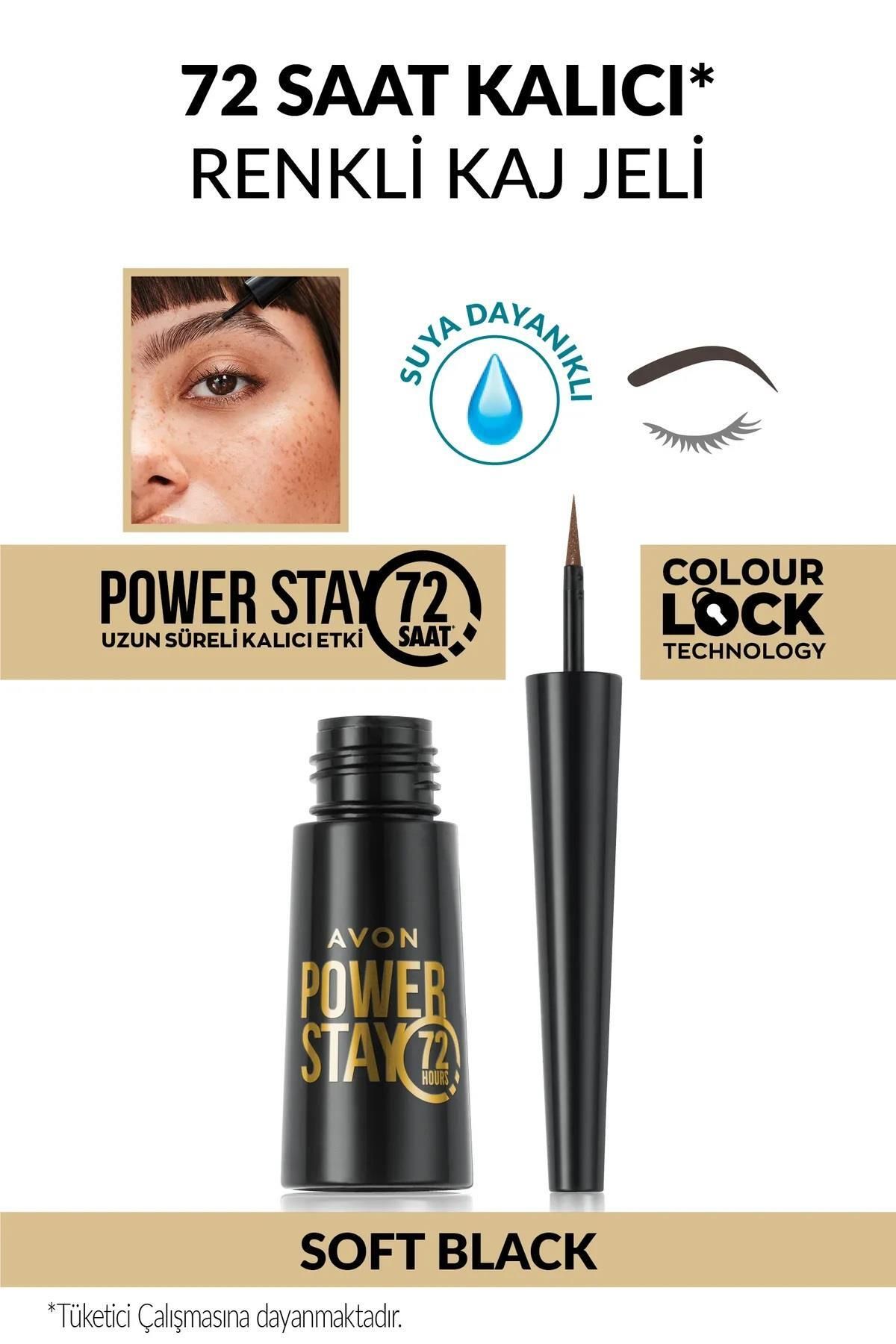 Power Stay 72 ساعته ژل ابروی دائمی نرم مشکی Avon