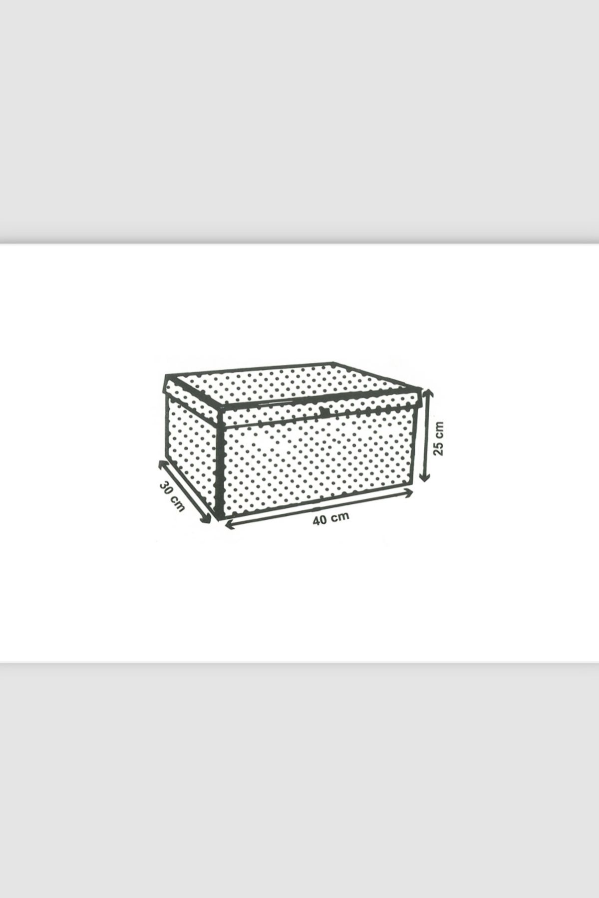 VAYBE-Set of 3 Gray Polka Dot Patterned Multi-Purpose Storage Box, Box Storage, Box, Organizer, Toy Box 5