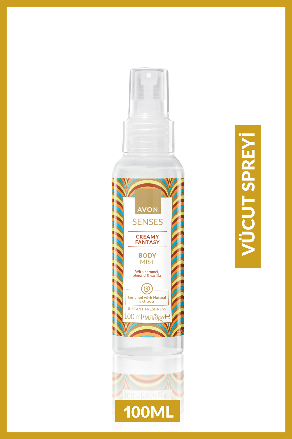 AVON Senses Creamy Fantasy Karamel, Badem ve Vanilya Vücut Spreyi 100 Ml.