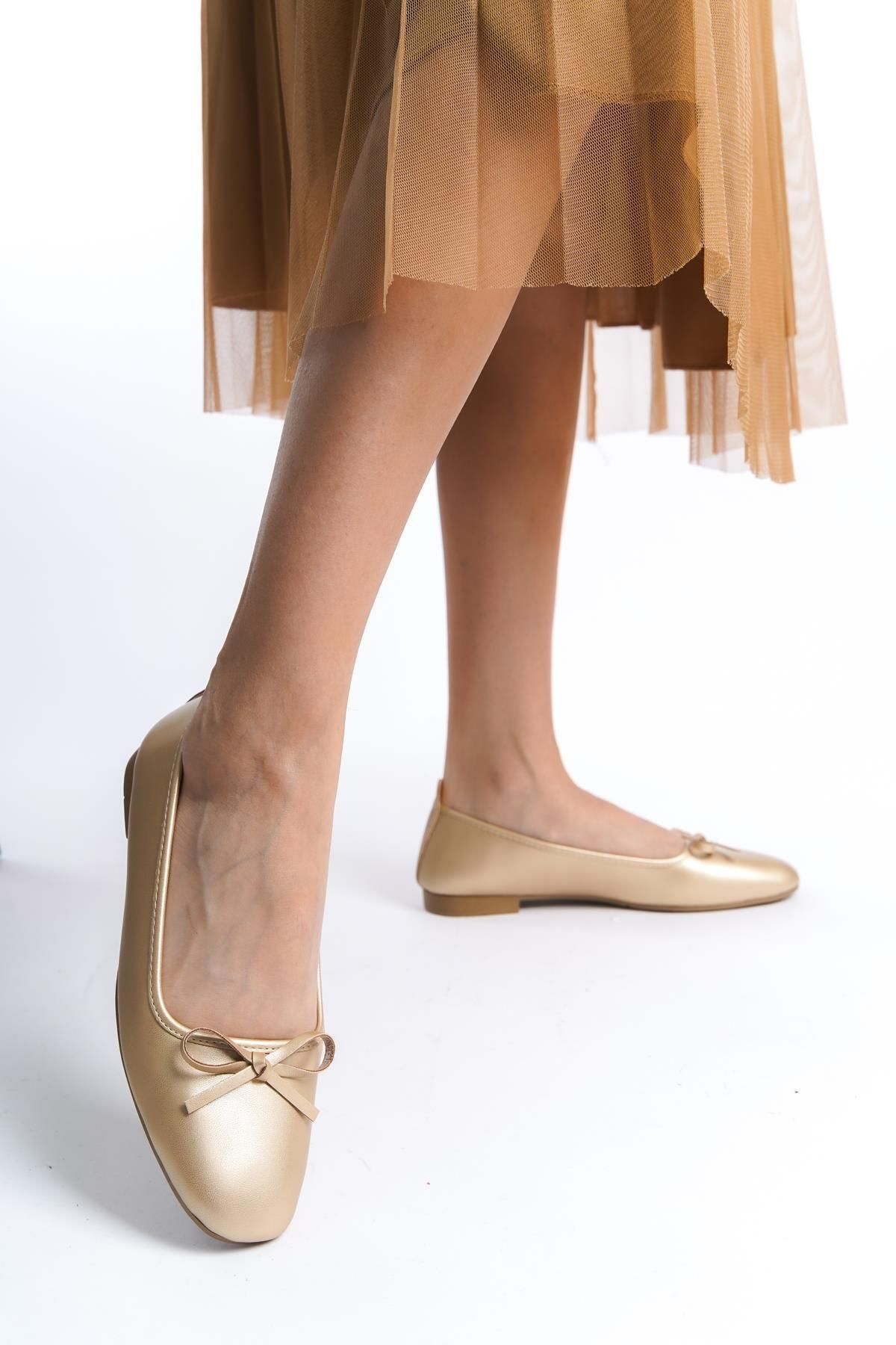 Gold ballet flats online