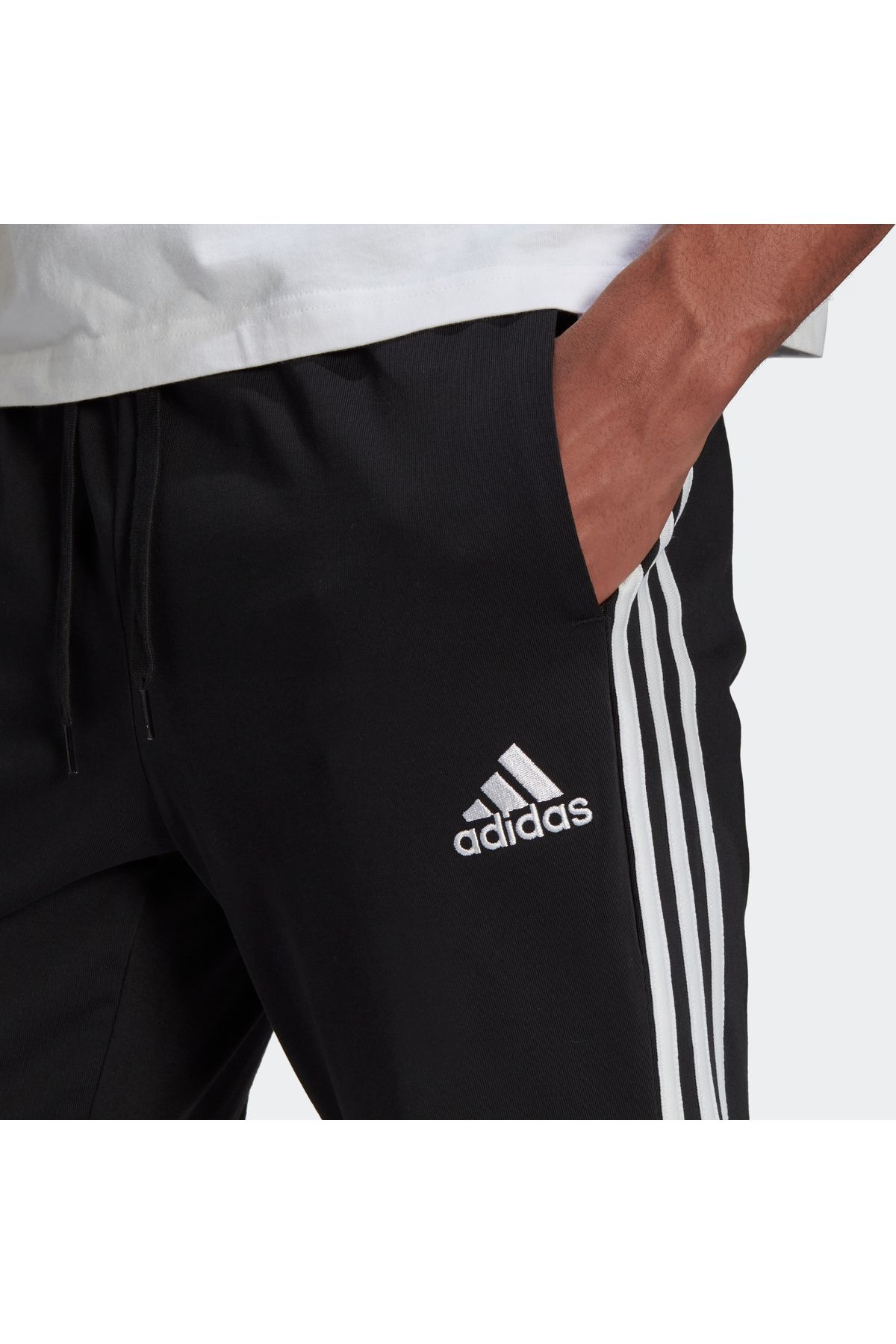 adidas Gk8995 M 3s Sj To Tie Logo کمری راه چاپ شده شلوار ورزشی مردانه مشکی و سفید