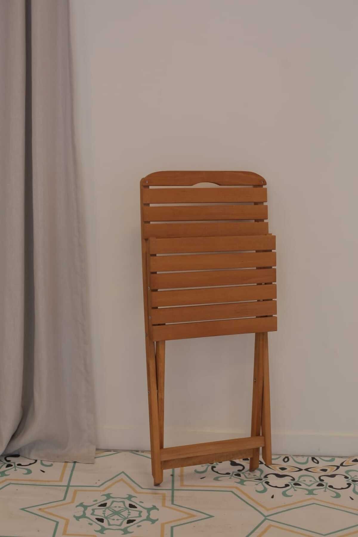 ayzenbi Minderli Balkon Bahçe Mutfak 3'lü Bistro Set Katlanır 60x80 Masa-sandalye 2+1