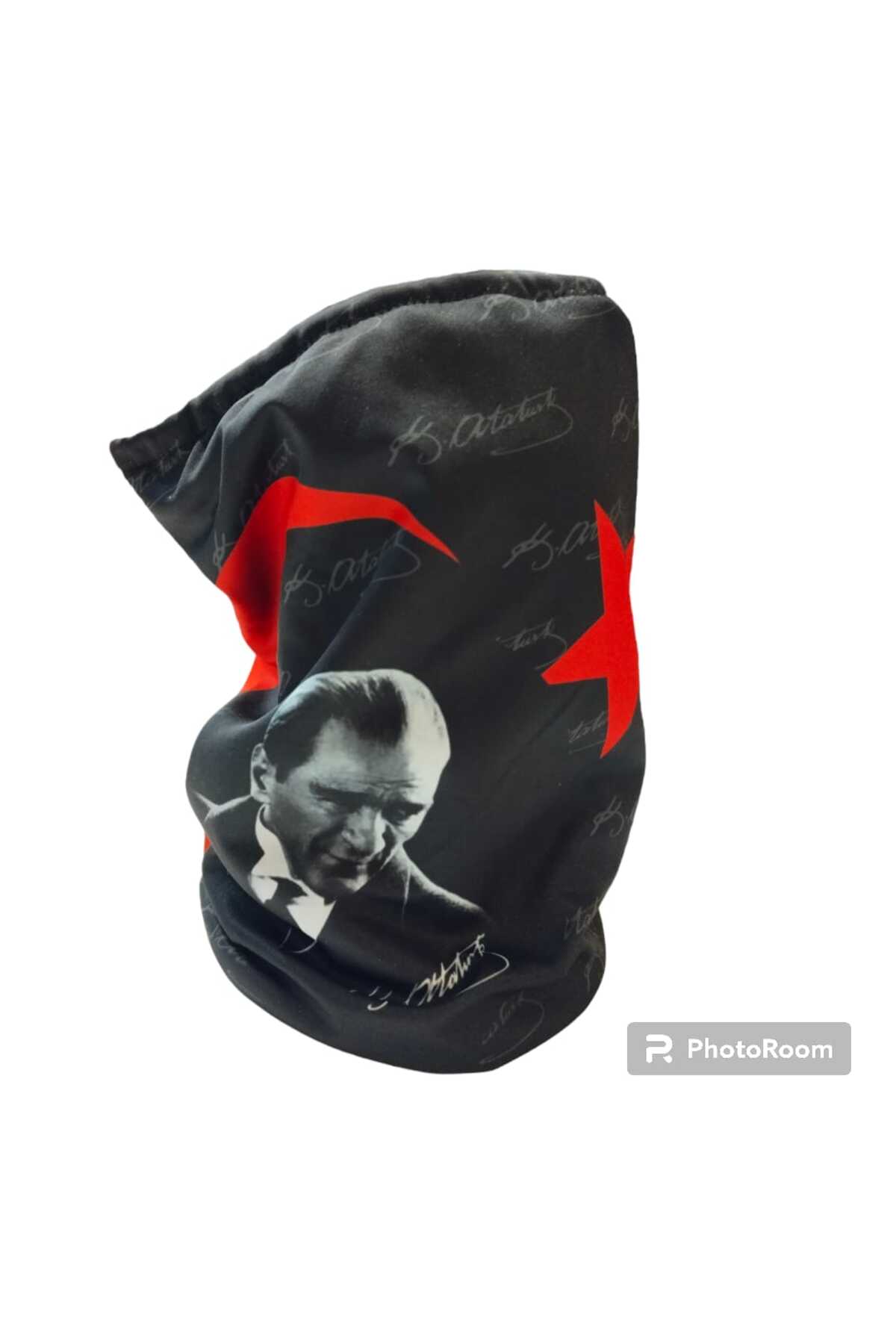 Betülce Unisex Çok Amaçlı Kışlık Polar Boyunluk Bere Mustafa Kemal Atatürk Amblemli