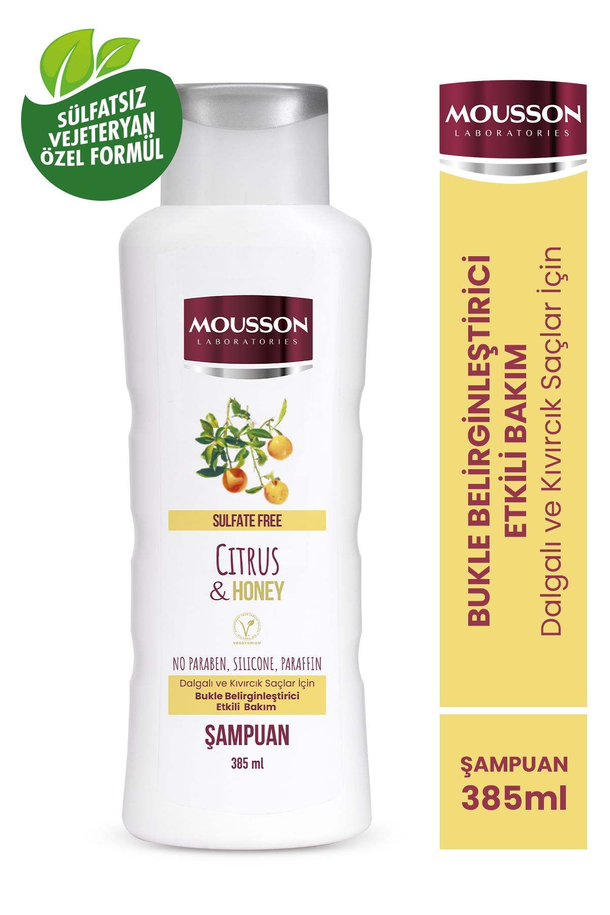 Mousson-4-Piece Sulfate-Free Shampoo Set with Orange and Honey Extract and Determination Effect 385 Ml 3