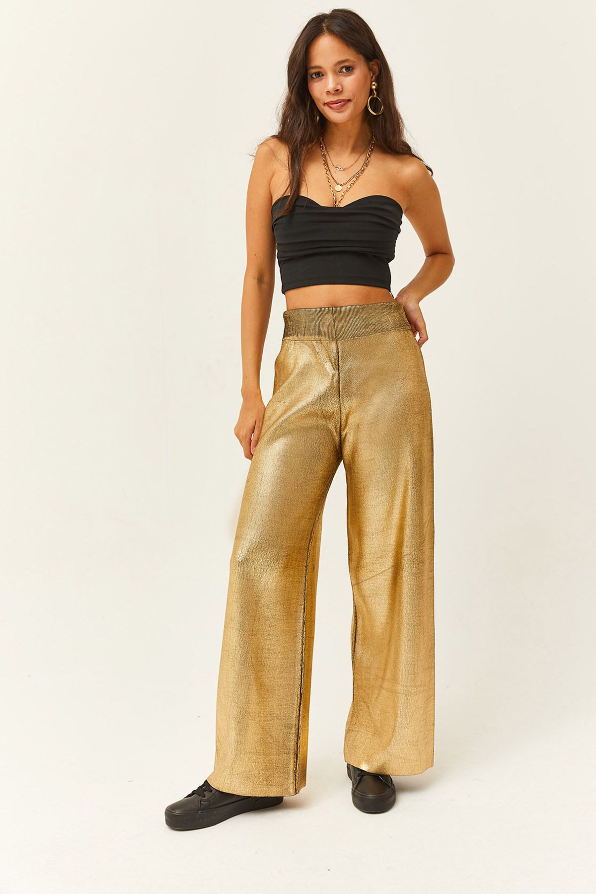 Gold store metallic trousers
