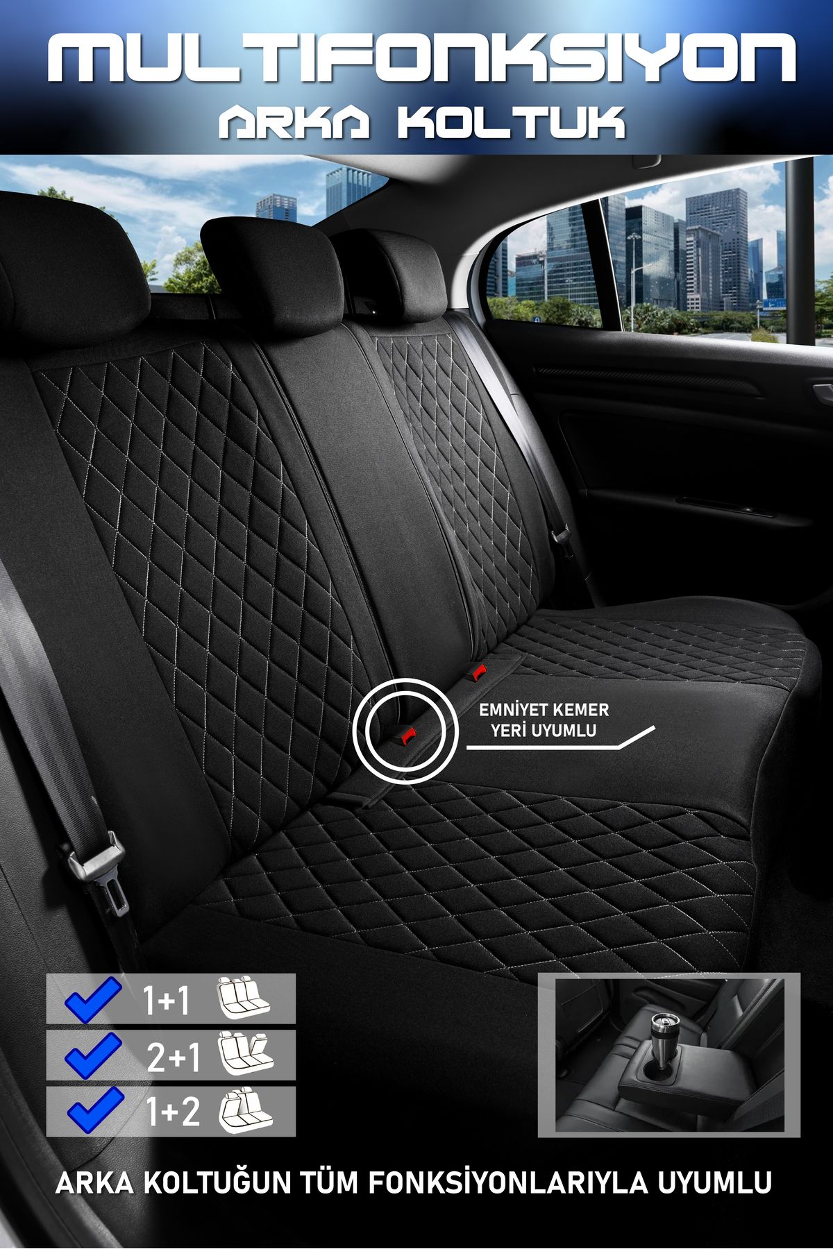 PlusOto Nissan Qashqai Compatible Moon Series Leather Black-White Car Seat  Cover Set of 5 - Trendyol