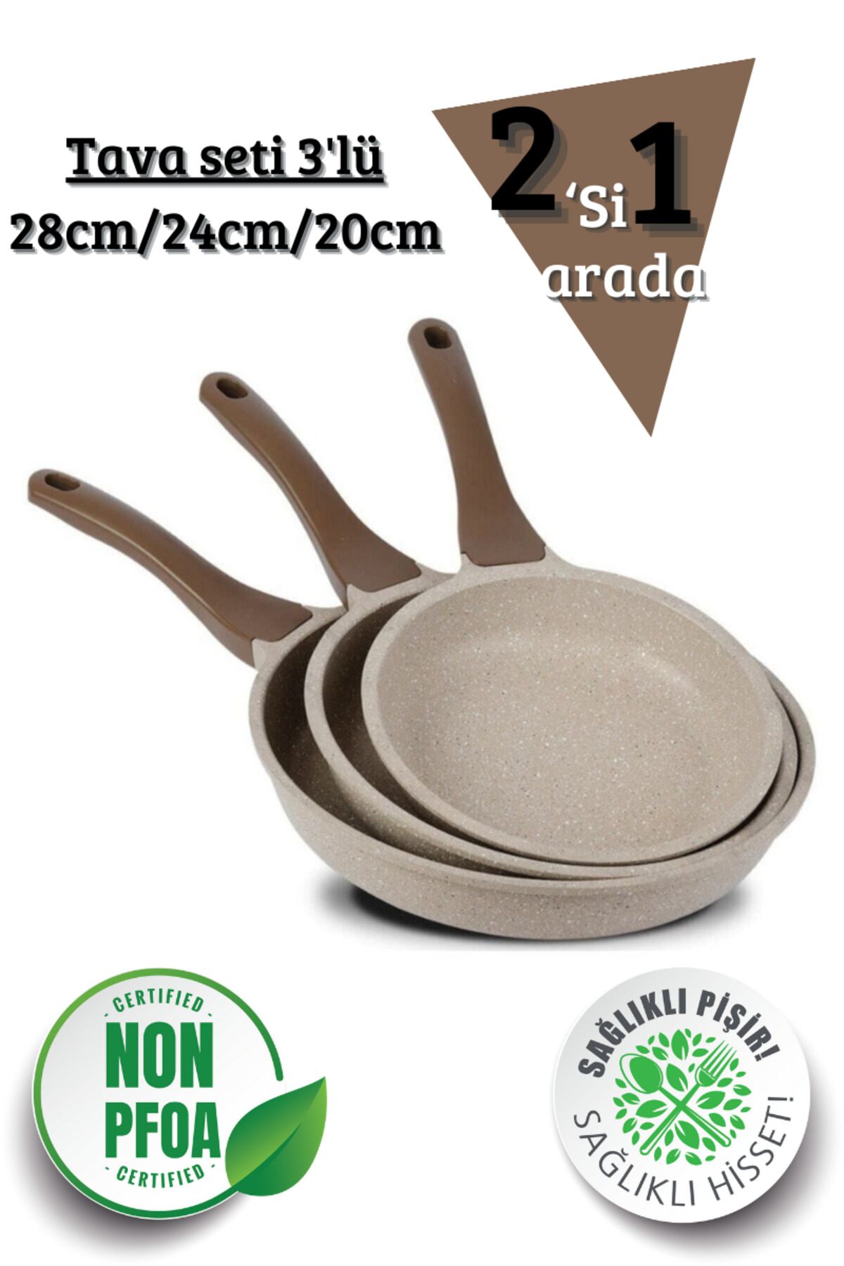 ThermoAD-2 in 1 Set Aluminum Cast Mink 3-Piece Saucepan Set and 3-Piece Pan Set 2
