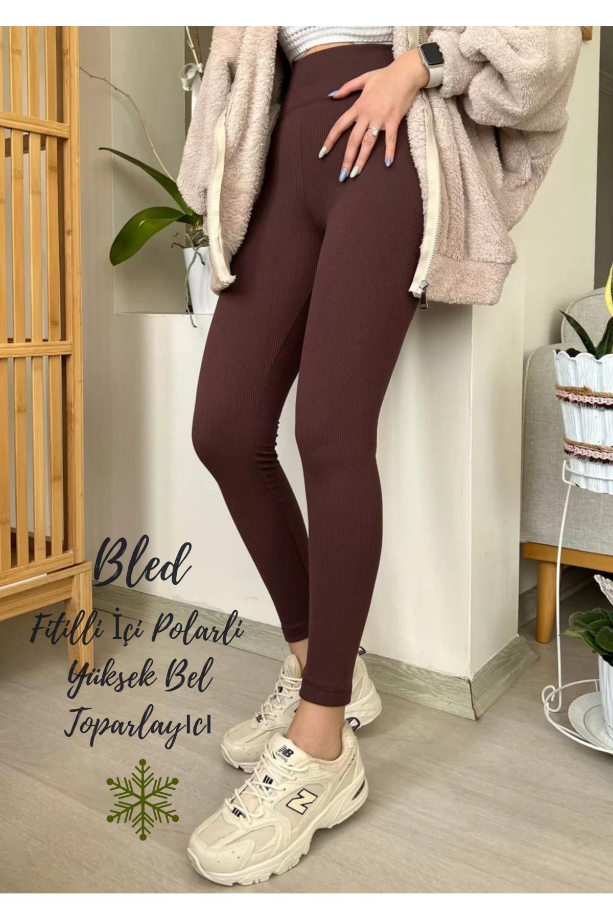 Bled Leggings - Brown - High Waist - Trendyol