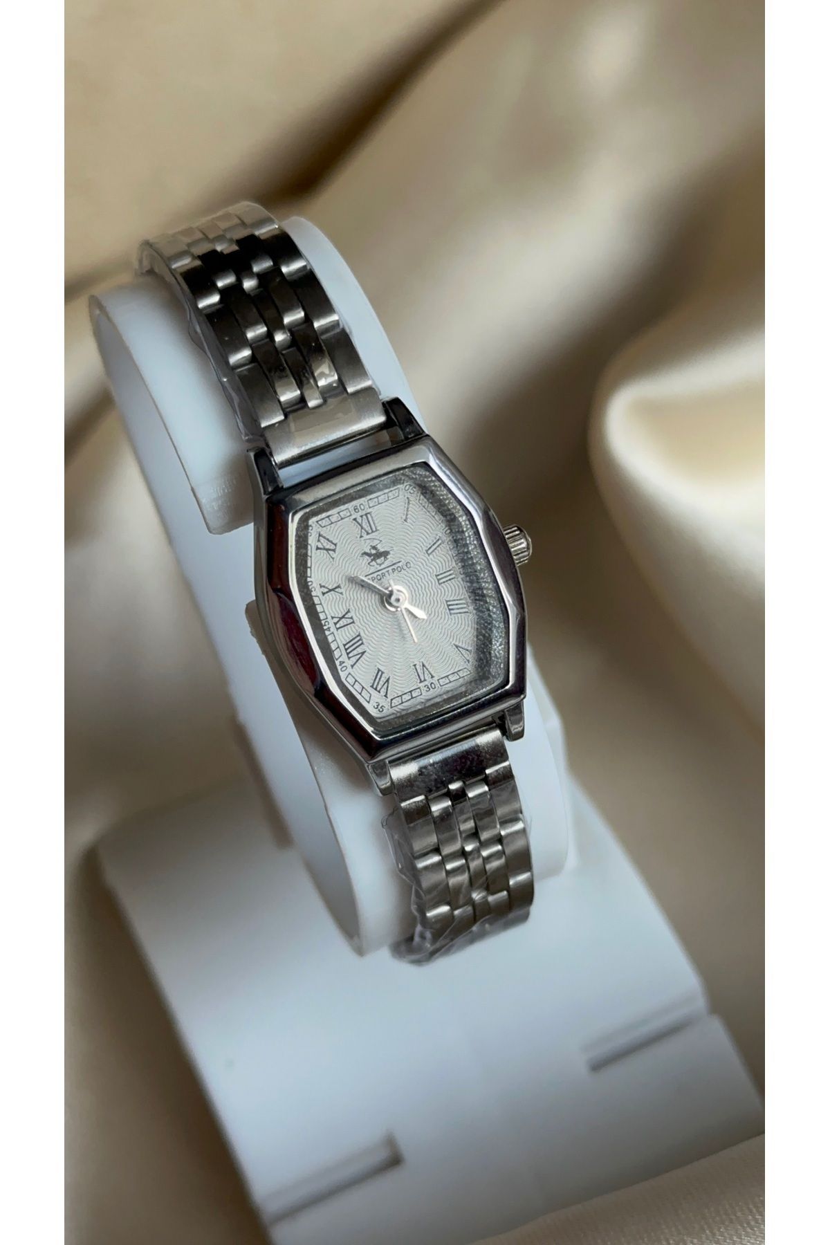 Silver polo watch discount