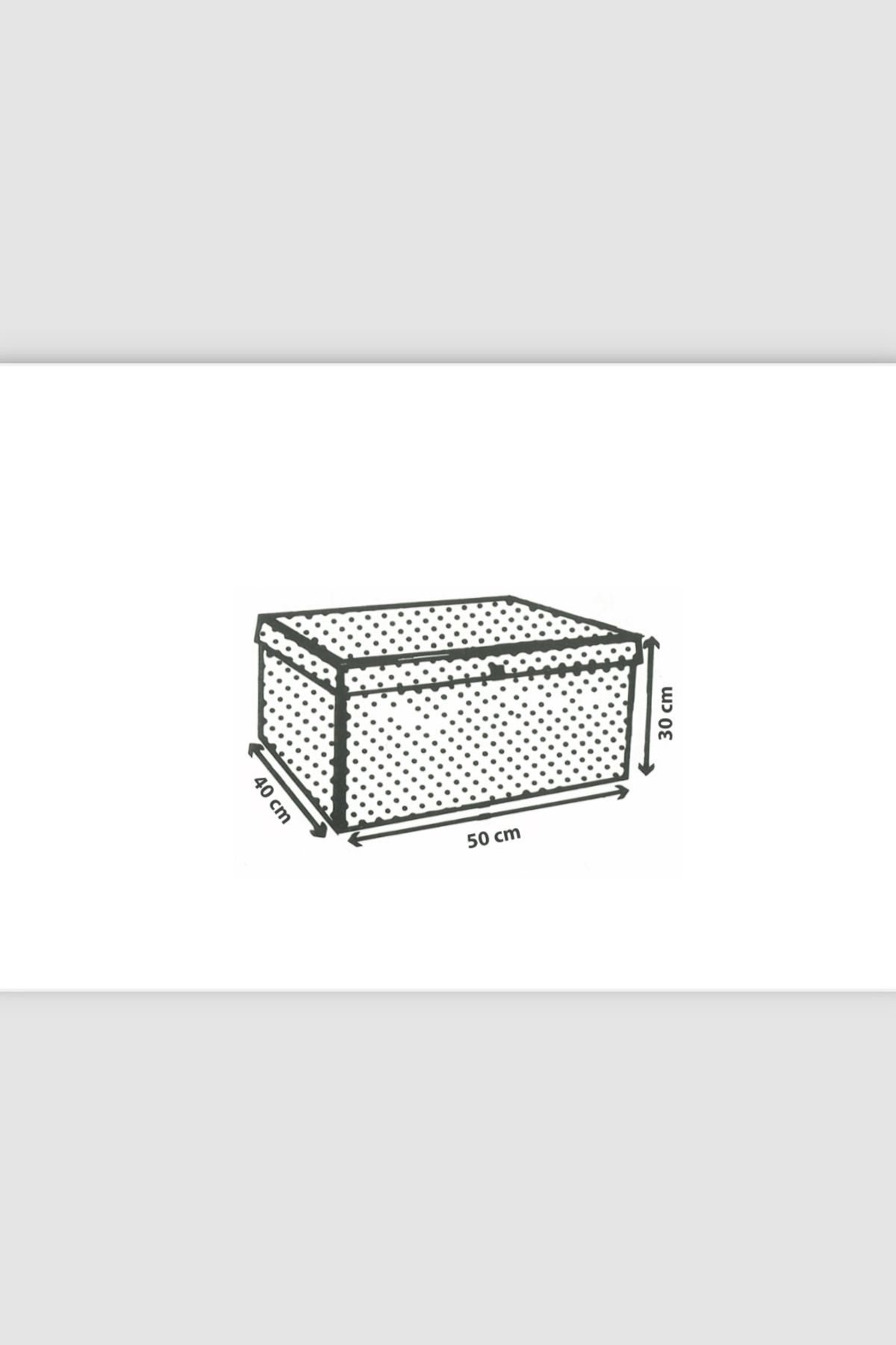 VAYBE-Set of 3 Gray Polka Dot Patterned Multi-Purpose Storage Box, Box Storage, Box, Organizer, Toy Box 6